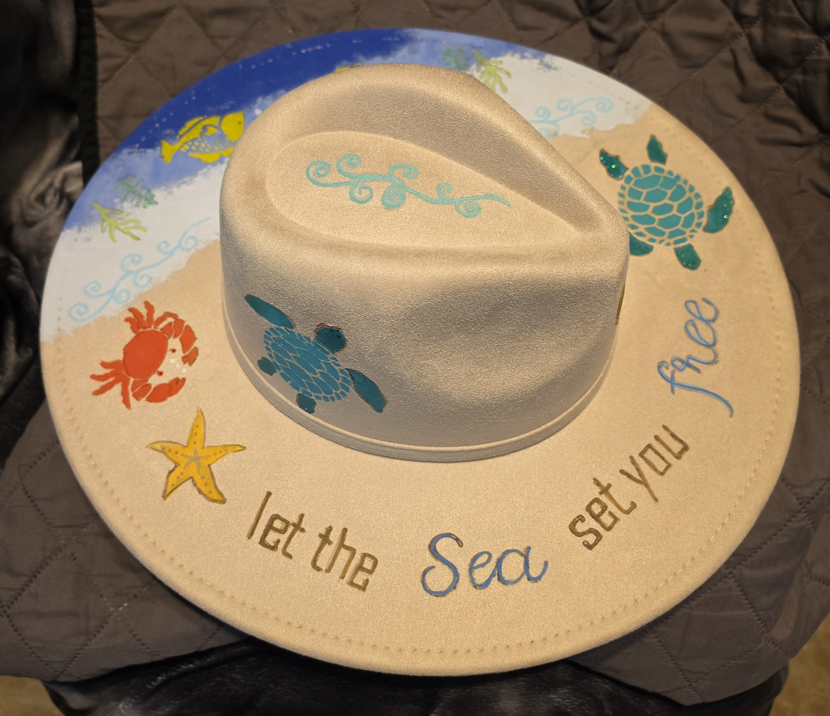 Handmade goods on a Galveston Island Market vendor stall