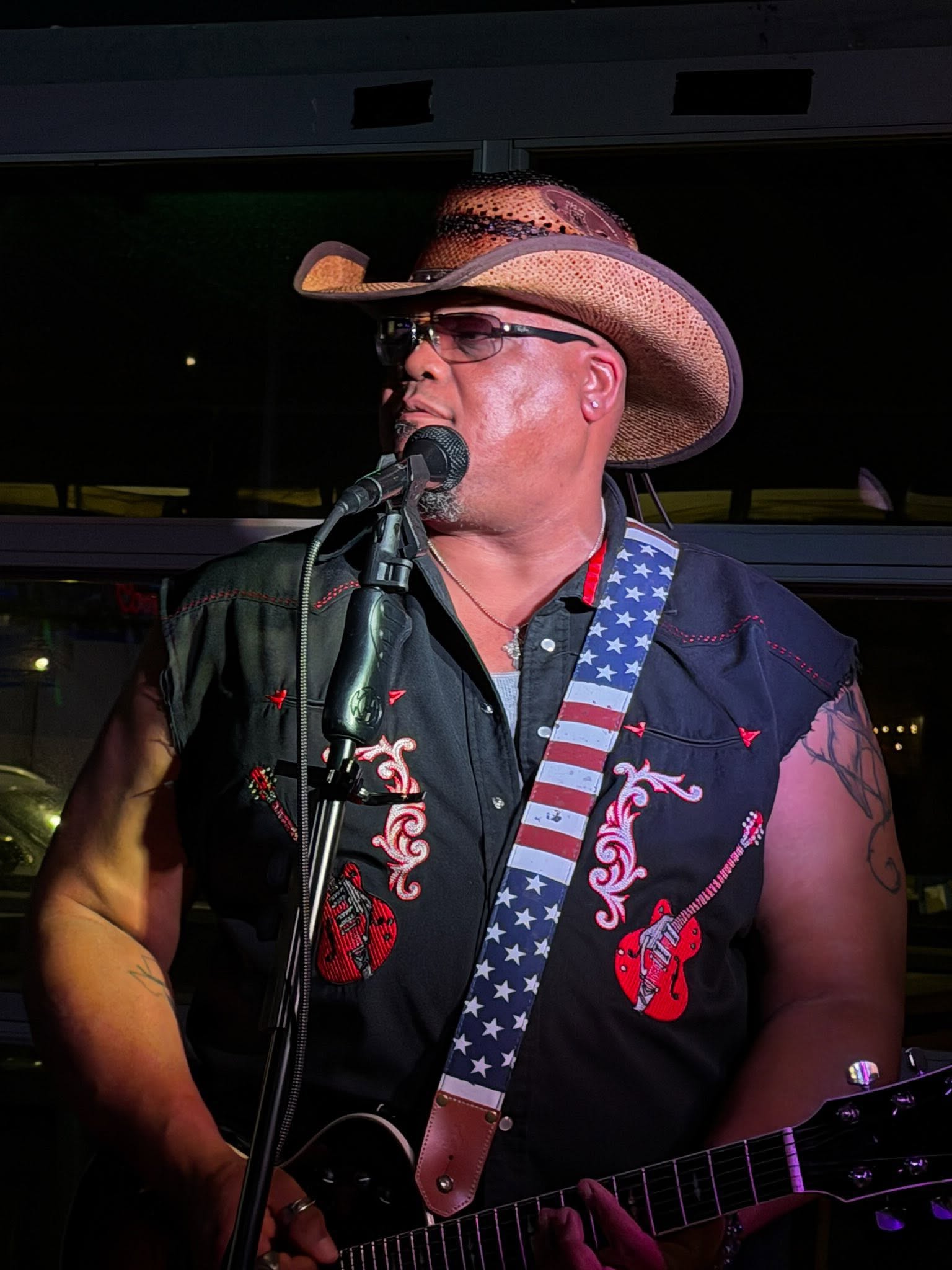 Patrick Olivier performing live at Galveston Island Market