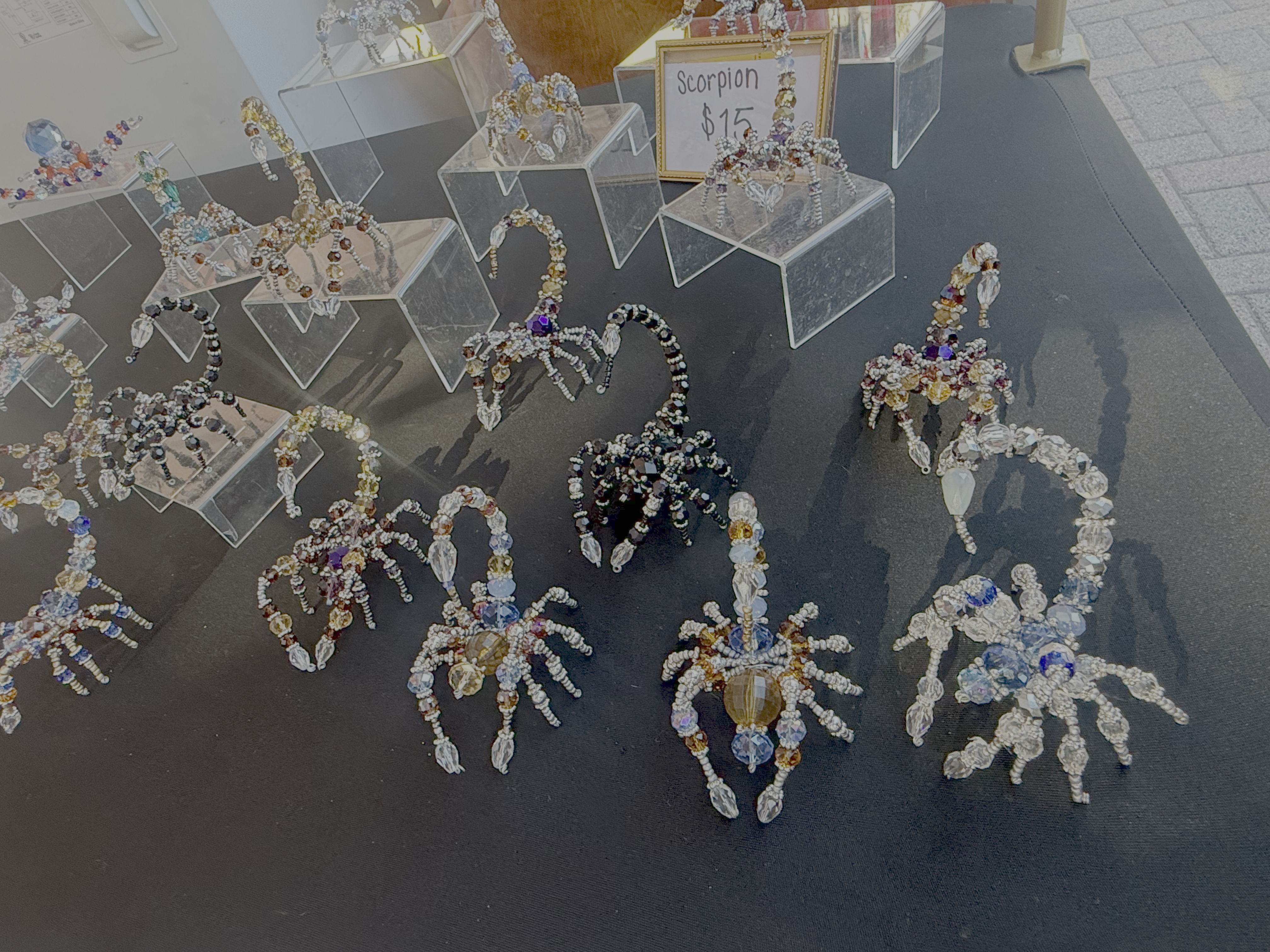 Island-made goods on a vendor table