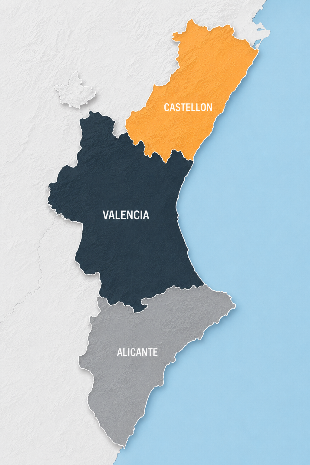 Mapa de cobertura de Sunergetik en Valencia, Castellón y Alicante