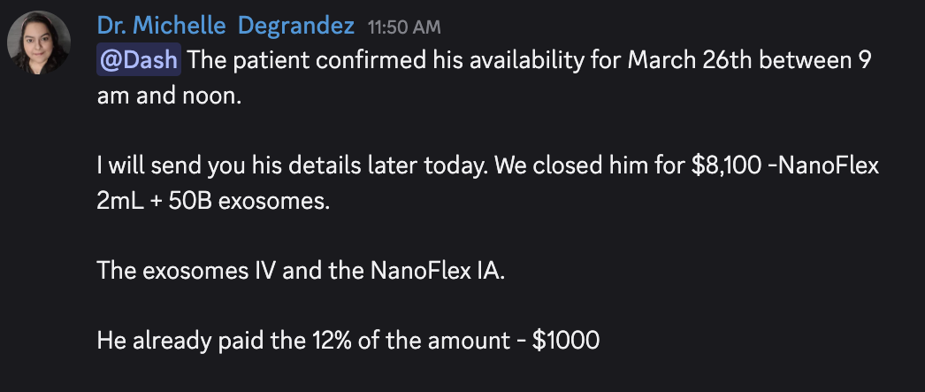 $8.1K NanoFlex closed with 12% deposit