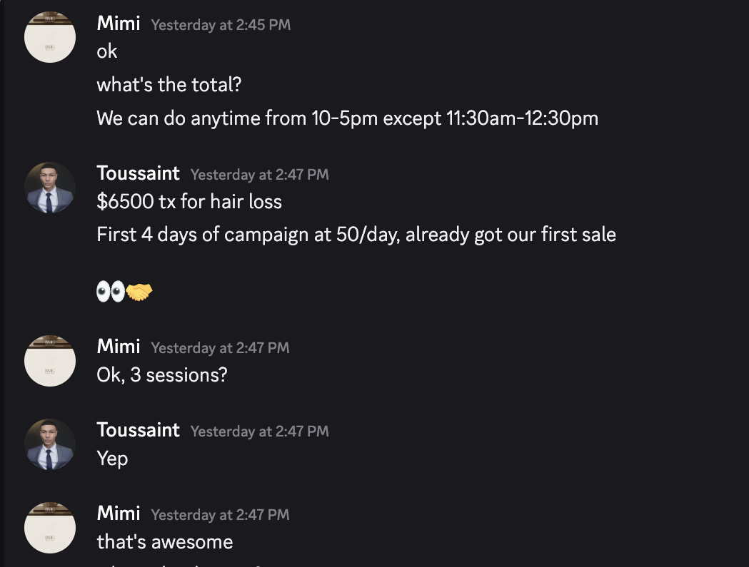 $6,500 hair loss treatment closed within first 4 days of campaign launch