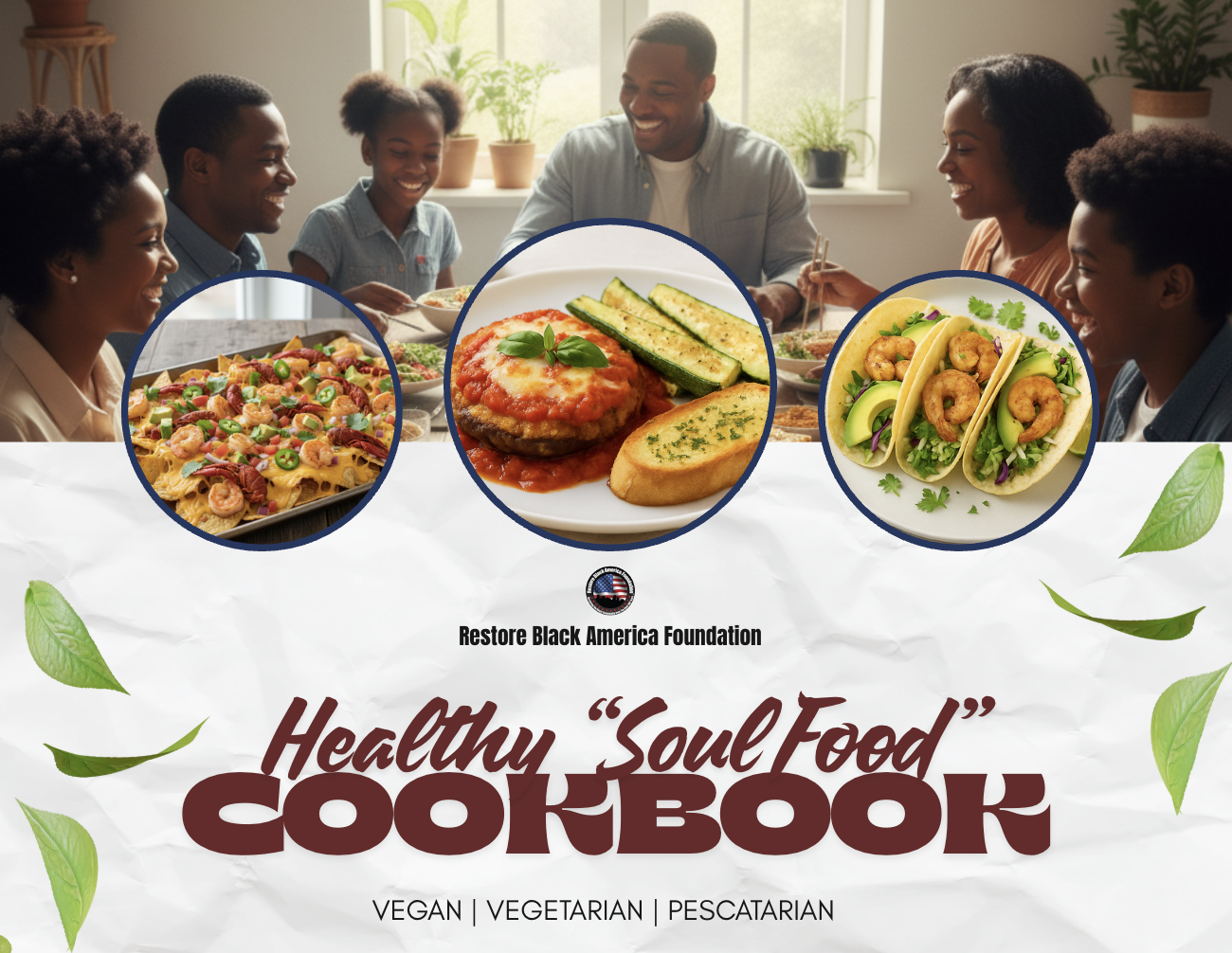 Healthy Soul Food Cookbook Cover - Featuring Vegan, Vegetarian, and Pescatarian Recipes