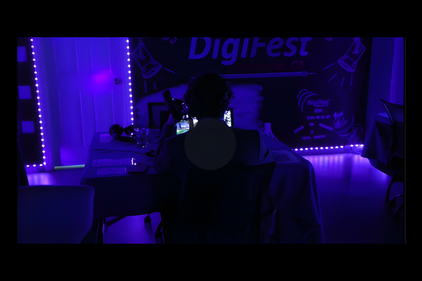 Students collaborating on a digital media project in a JDS Creative Academy classroom