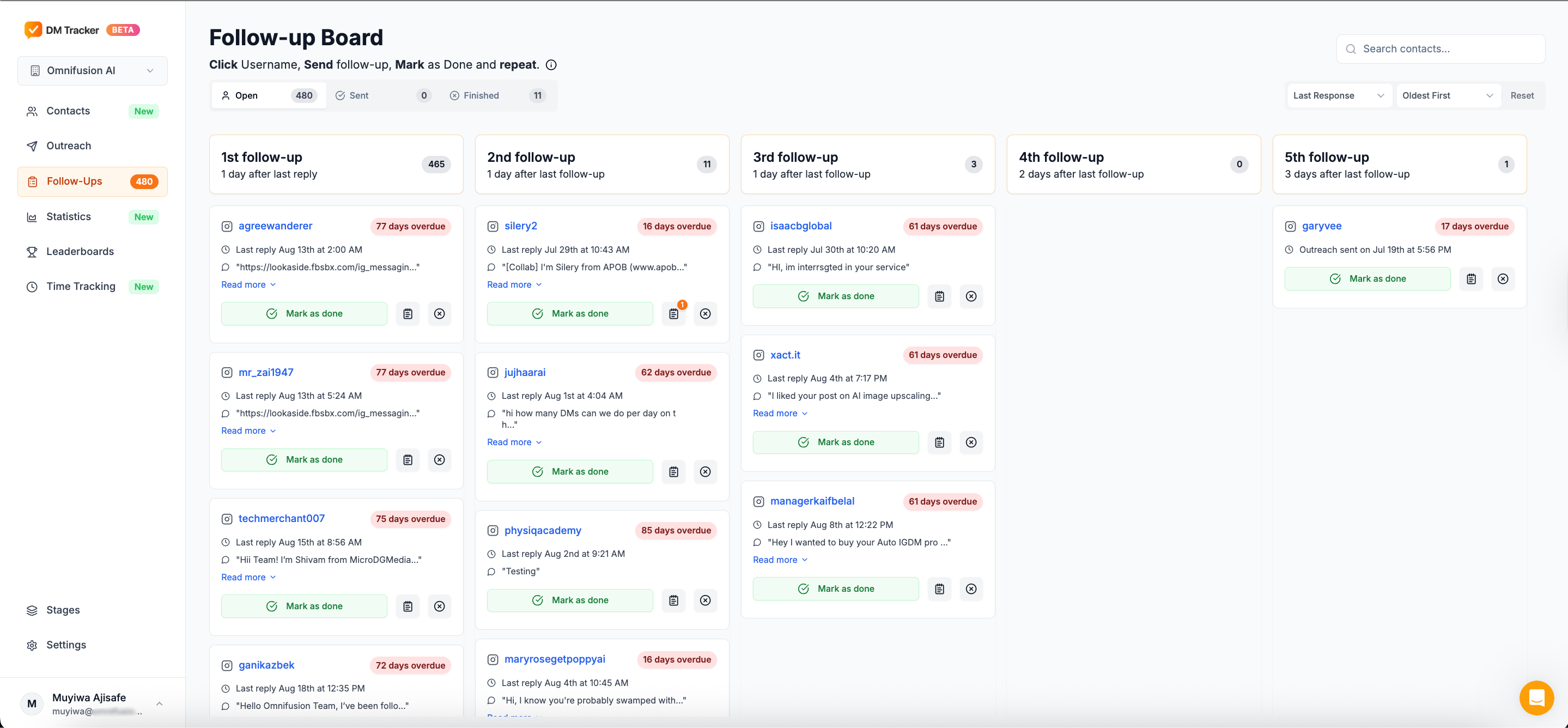 instagram dm crm dmtracker
