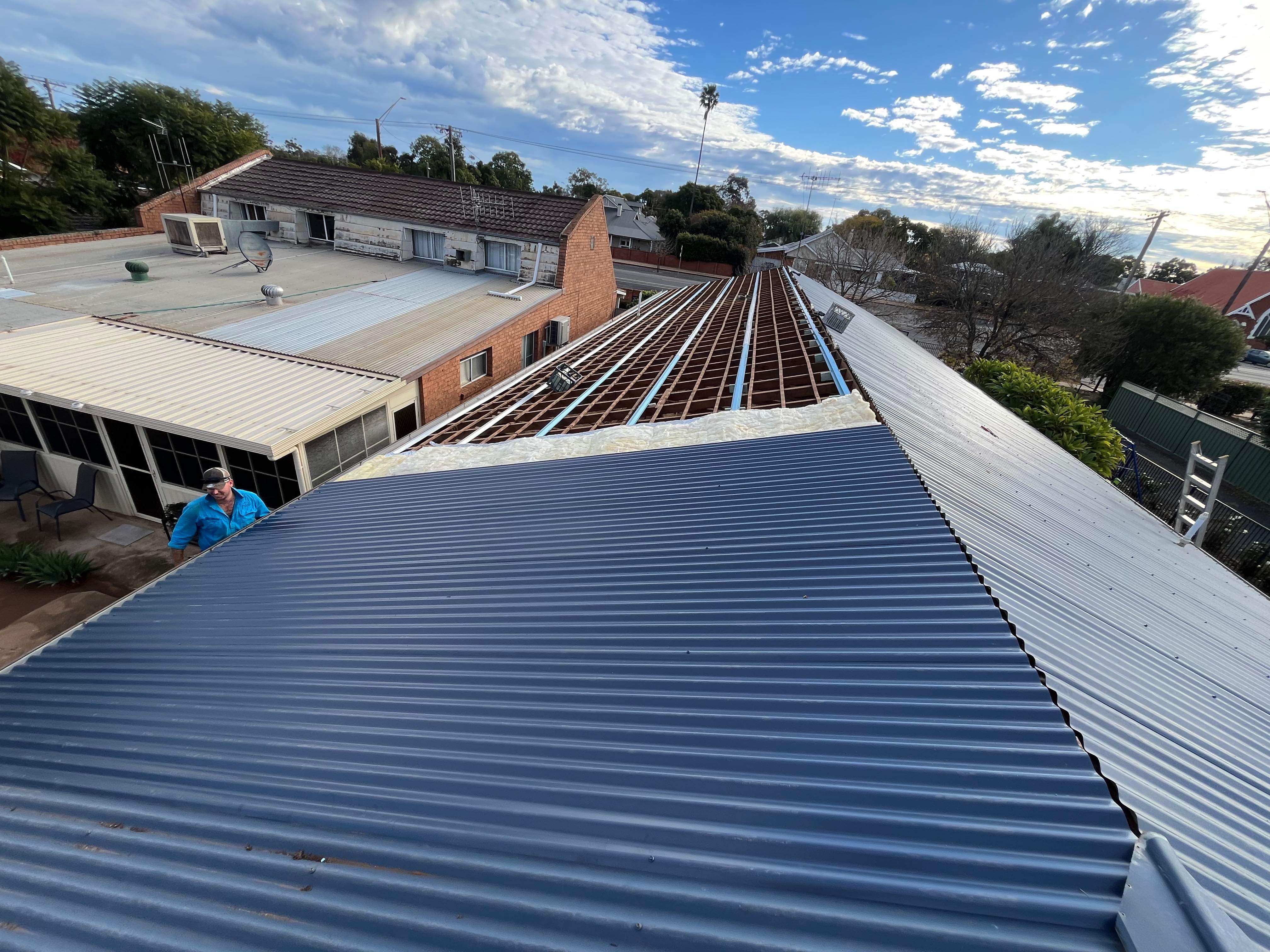 Final weather-tight roof finish with tidy edges on the Narromine home