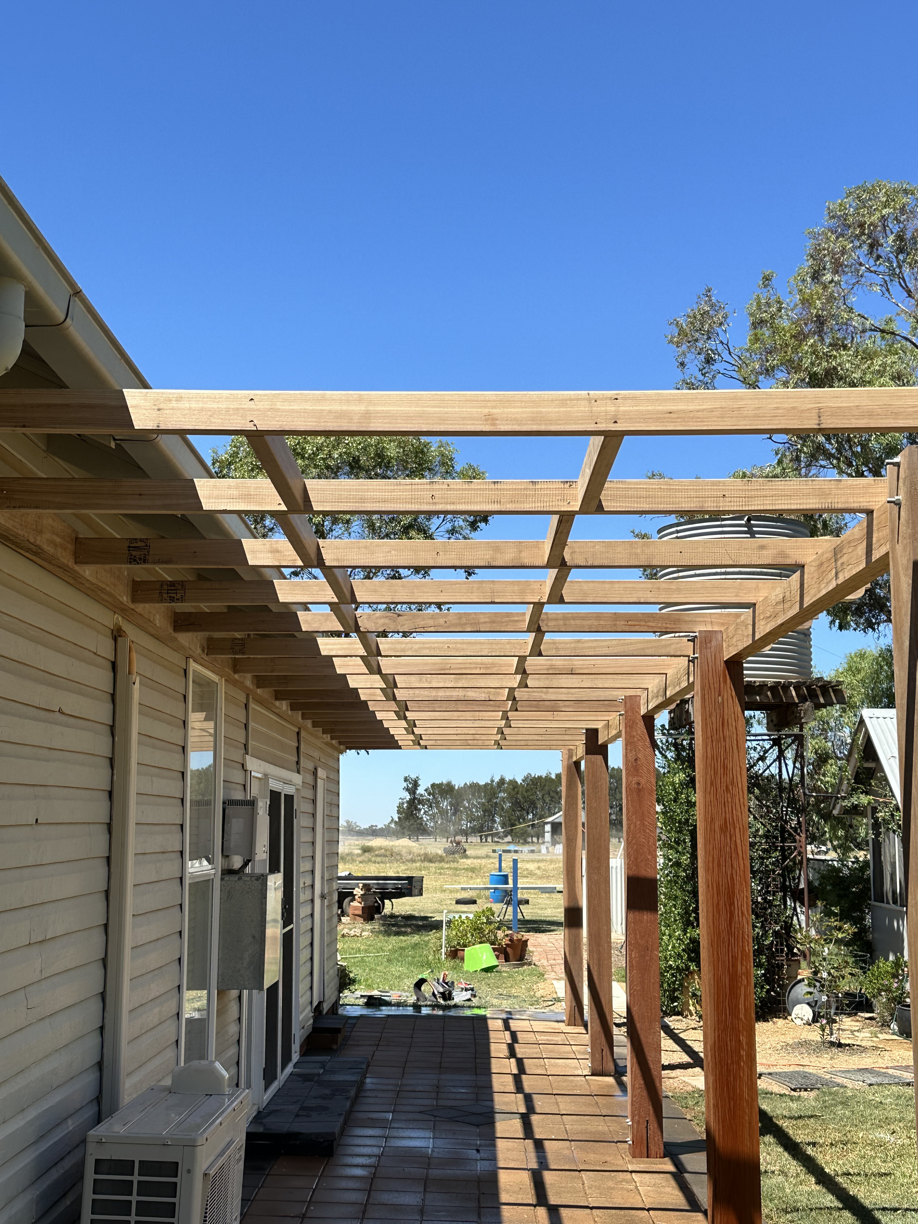Angled view showing the verandah roofline tied into the house in Narromine