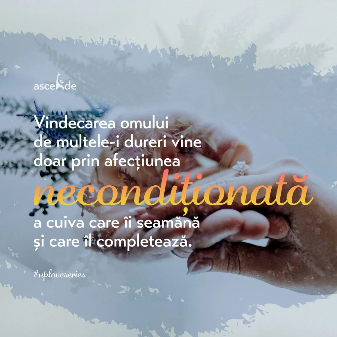 Vindecarea omului de multele-i dureri vine doar prin afecțiunea necondiționată a cuiva care îi seamănă și care îl completează.