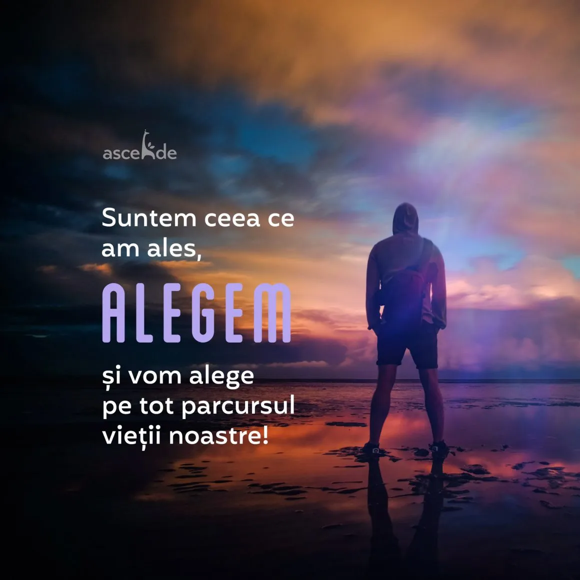 Suntem ceea ce am ales, alegem și vom alege pe tot parcursul vieții noastre.