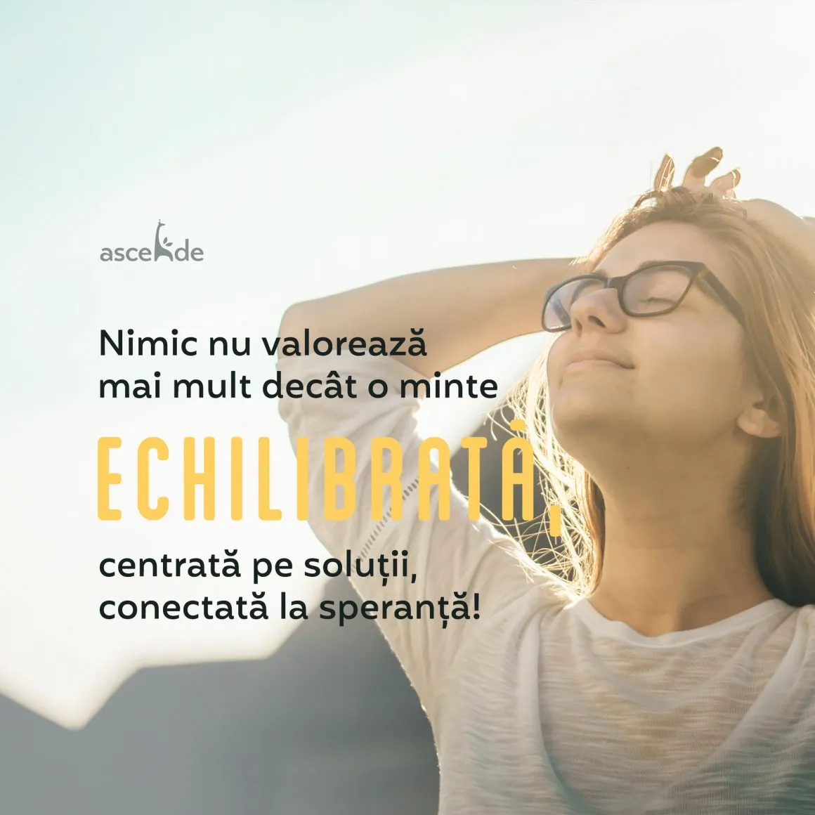 Nimic nu valorează mai mult decât o minte echilibrată, centrată pe soluții, conectată la speranță, impasibilă la mentalități mediocre, flexibilă dar nu naivă, bazată pe dovezi, argumente și nu pe păreri obștești.