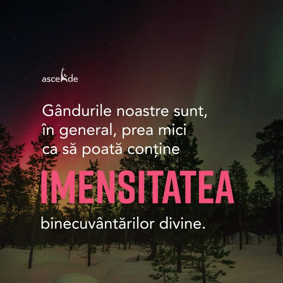 Gândurile noastre sunt, în general, prea mici ca să poată conține imensitatea binecuvântărilor divine.