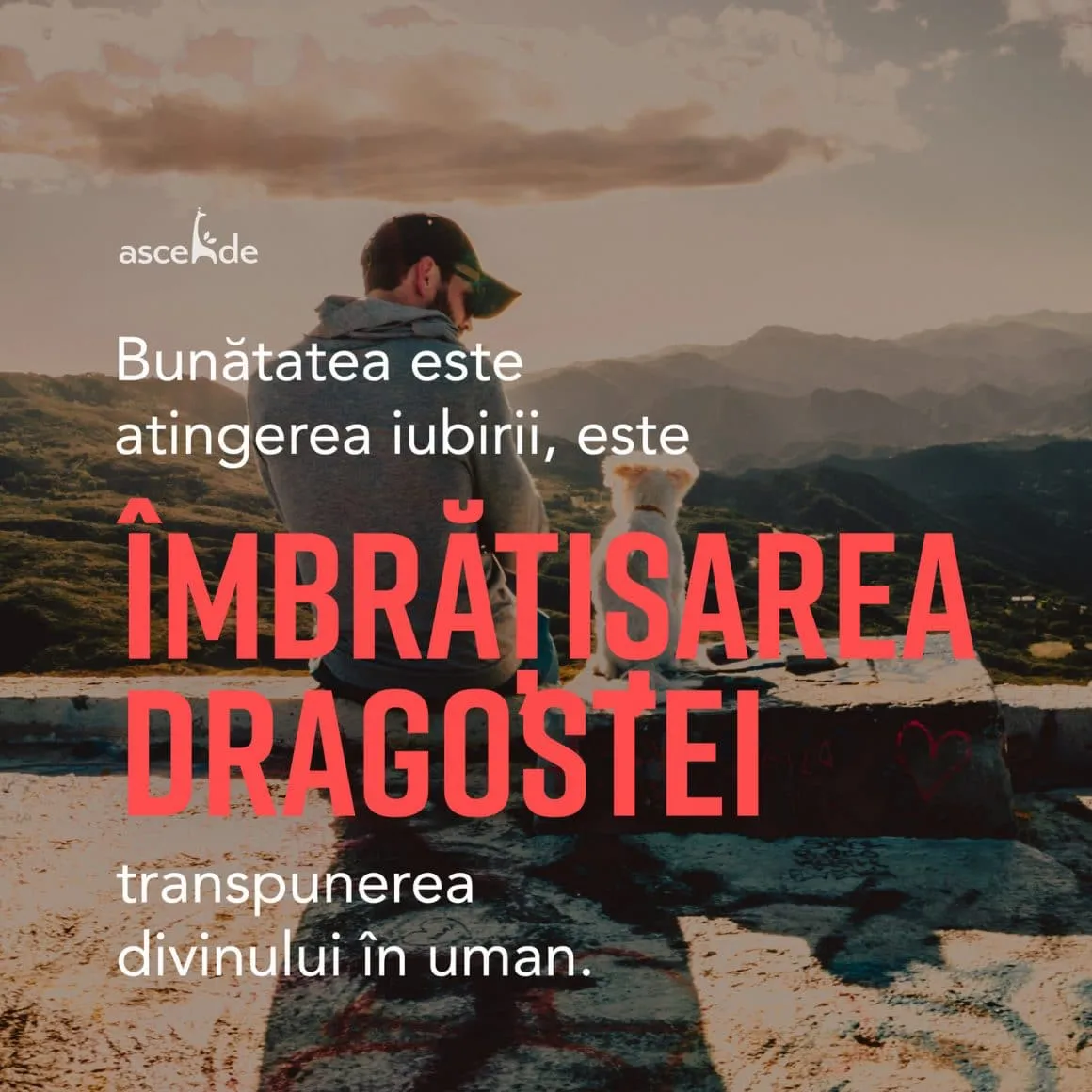 Bunătatea este atingerea iubirii, este îmbrățișarea dragostei, transpunerea divinului în uman.