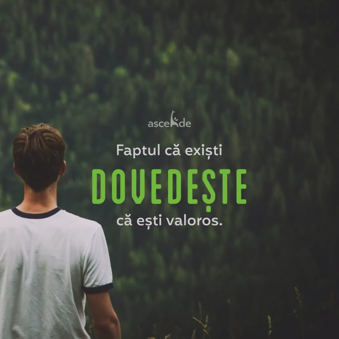 Faptul că exiști dovedește că ești valoros.