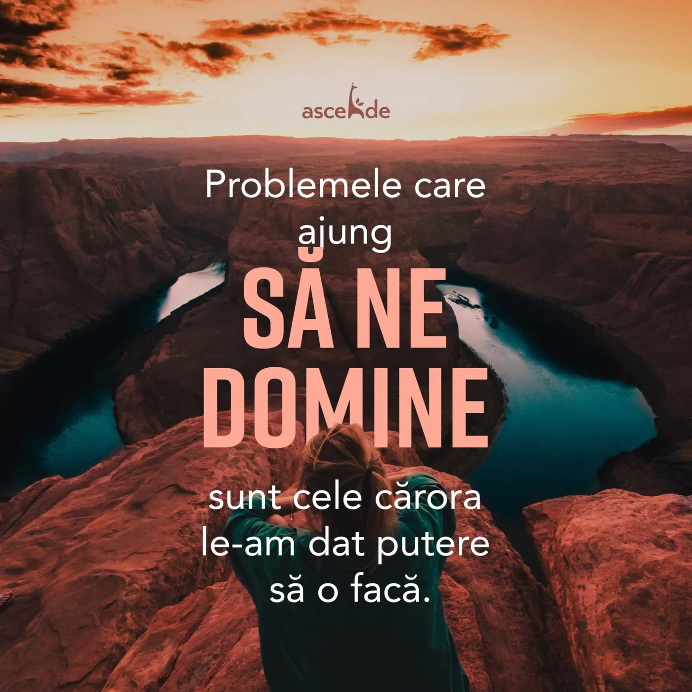 Problemele care ajung să ne domine sunt cele cărora le-am dat putere să o facă.