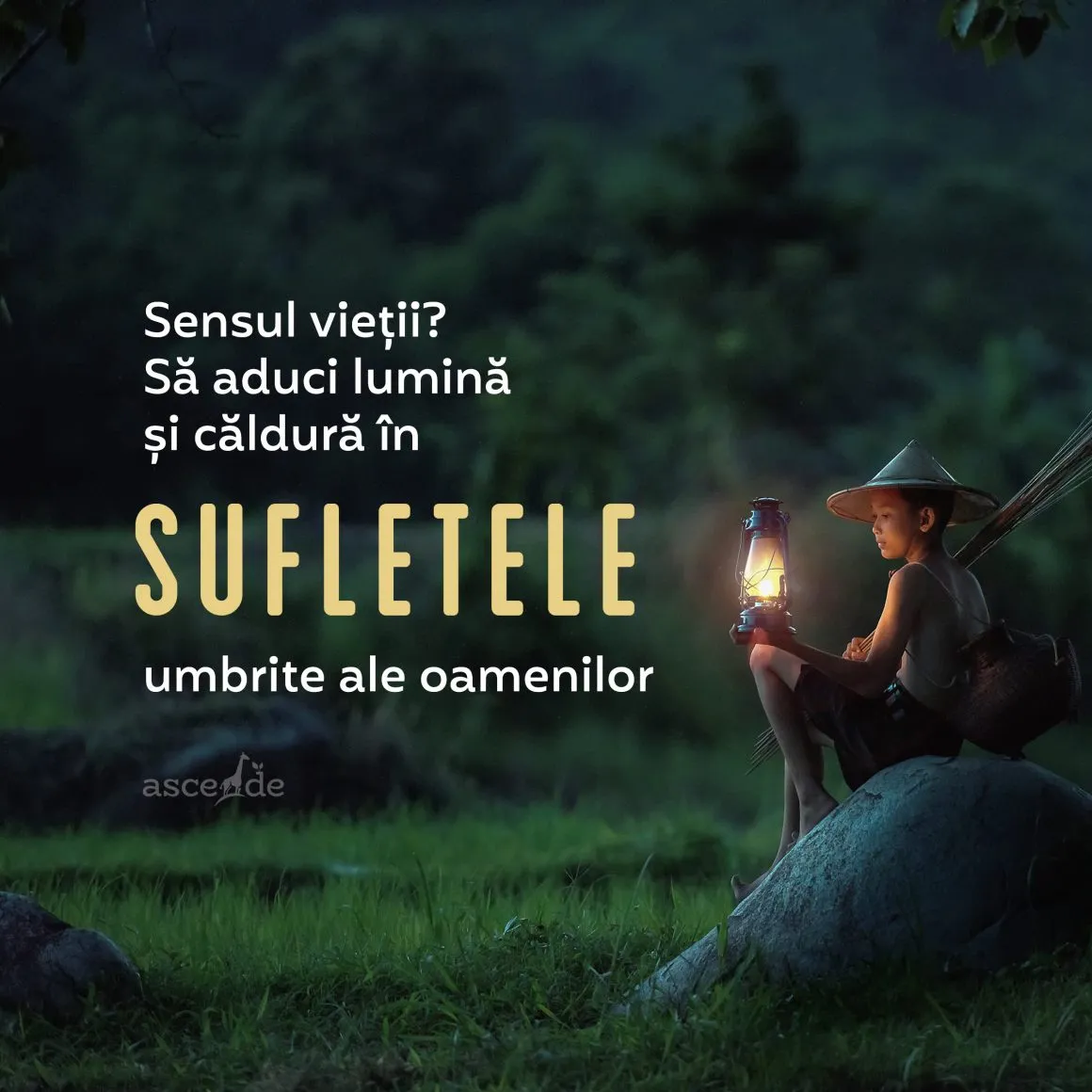 Sensul vieți? Să aduci lumină și căldură în sufletele umbrite ale oamenilor