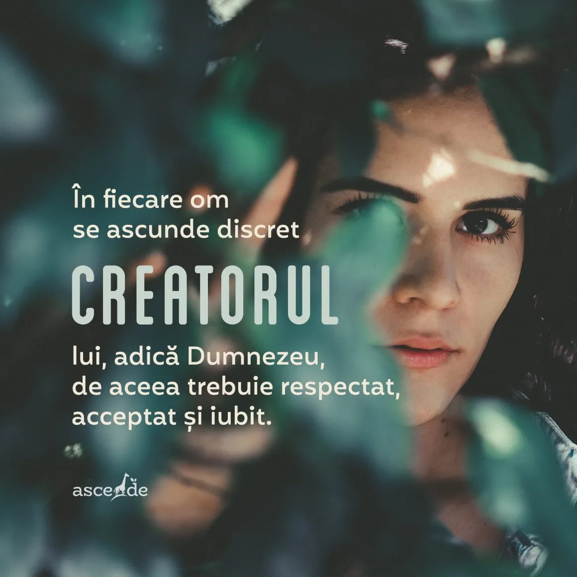 În fiecare om se ascunde discret Creatorul lui, adică Dumnezeu, de aceea trebuie respectat, acceptat și iubit.