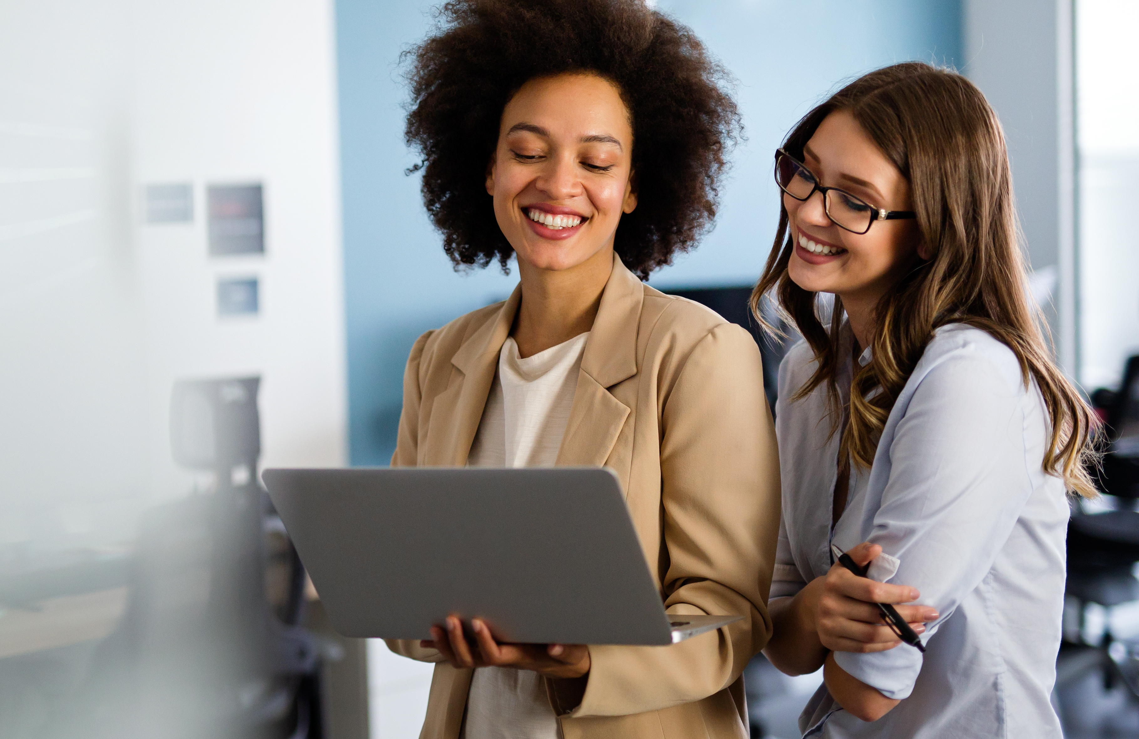 Sales team collaborating on customer follow-up