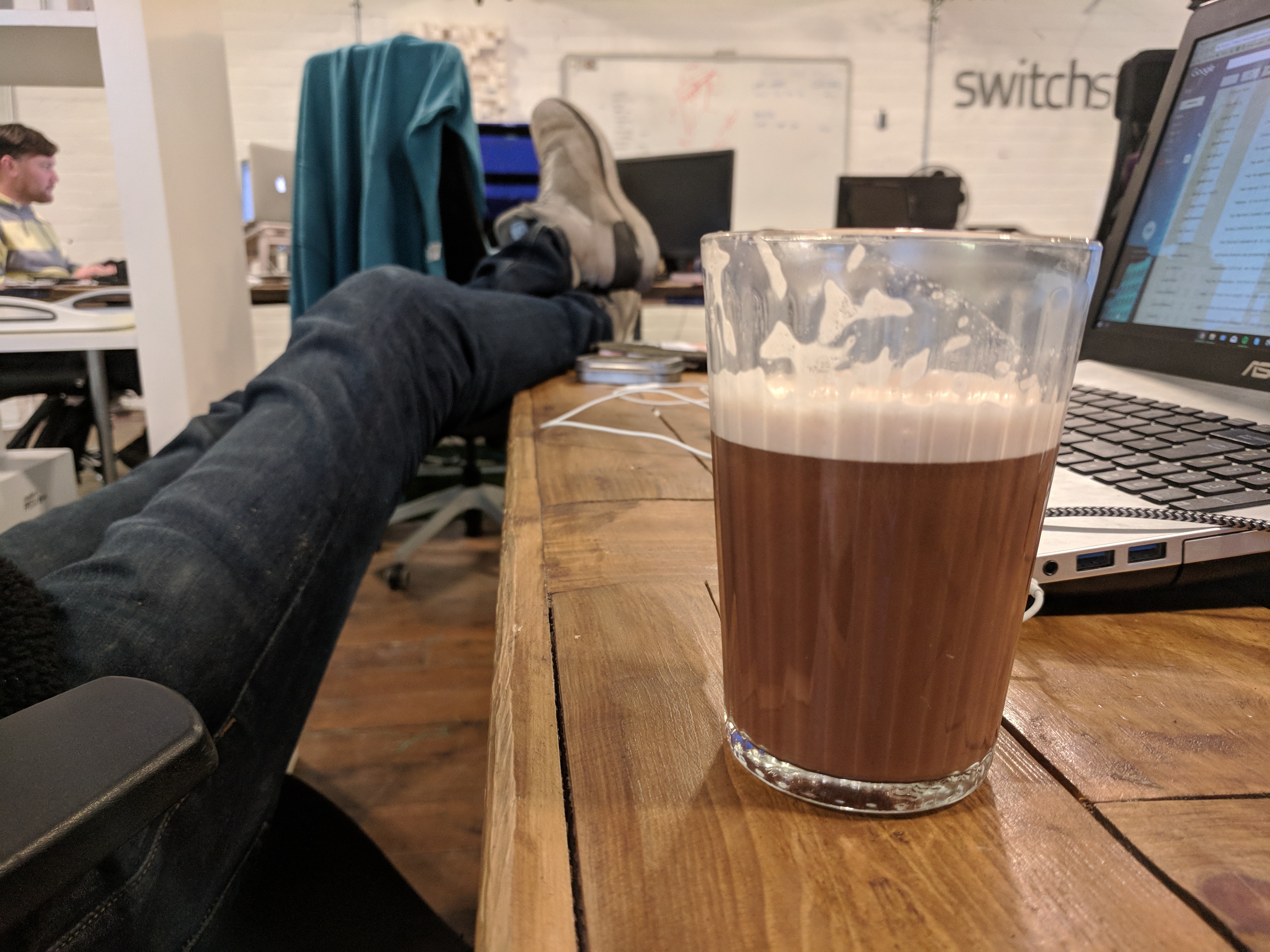 Coffee on desk