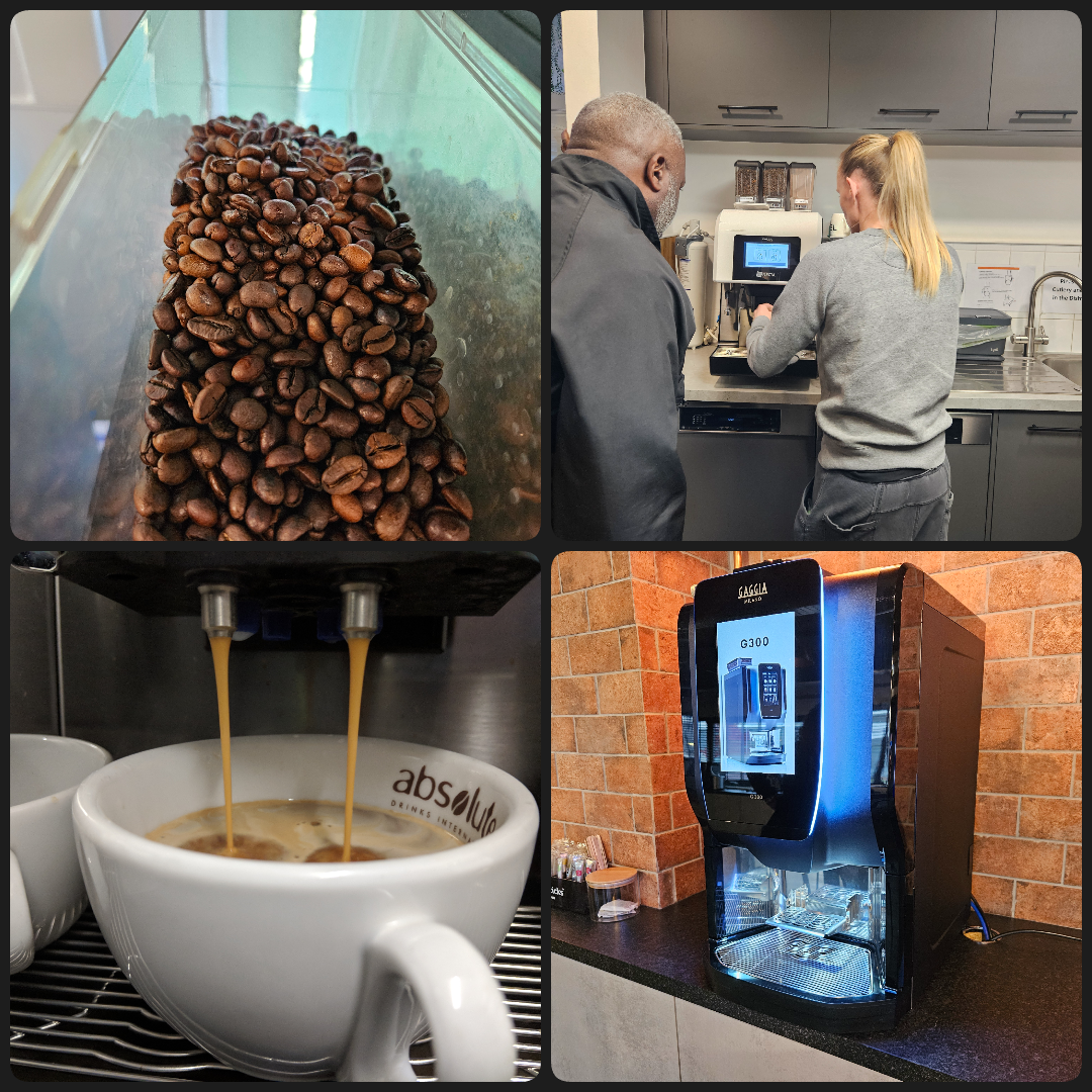 OBC bean-to-cup machine installed in a real office kitchen