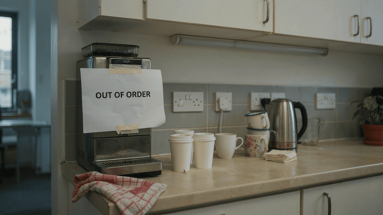 Office coffee machine out of order
