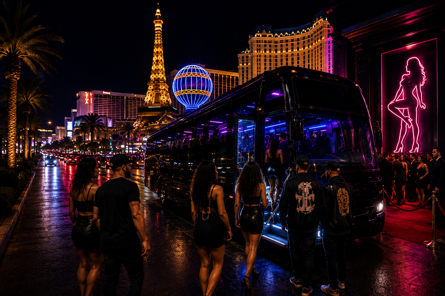Las Vegas hip-hop club crawl and party bus experience