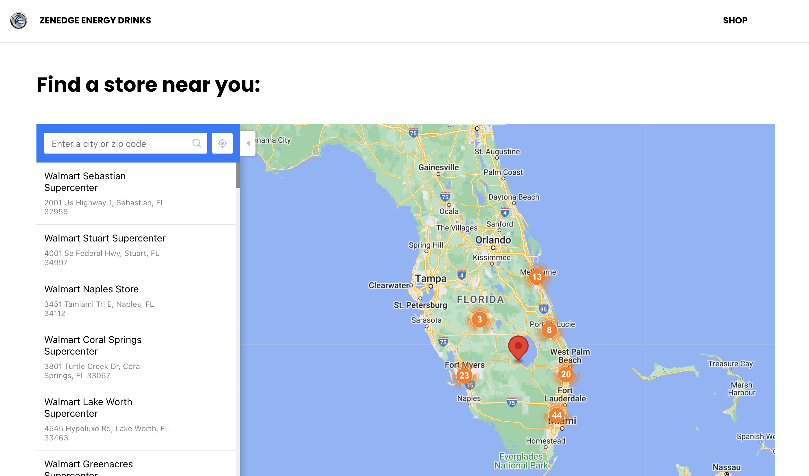 Zenedge Energy Drinks | Store Locator