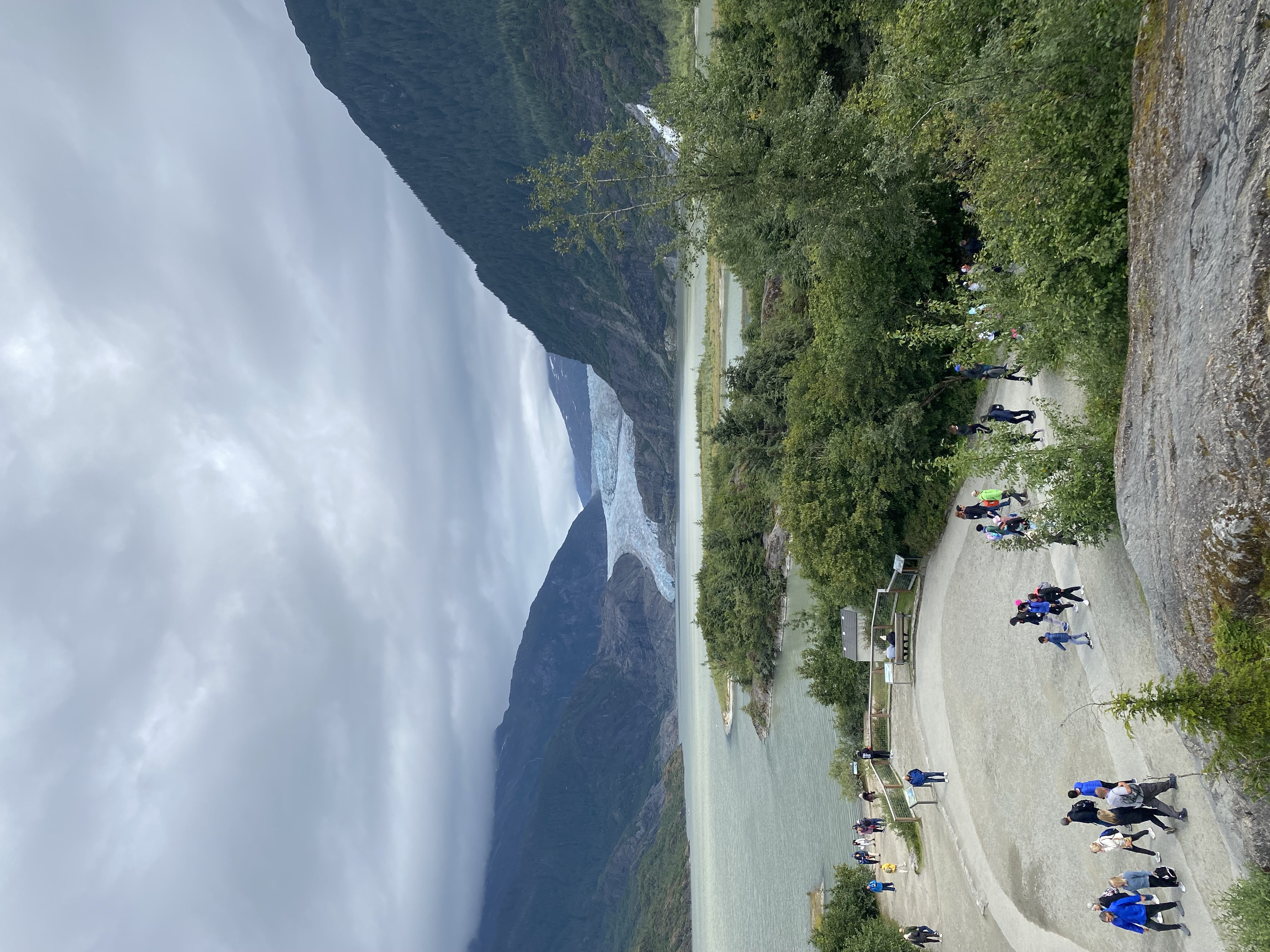 Mendenhall Glacier and Nugget Falls in Juneau Alaska