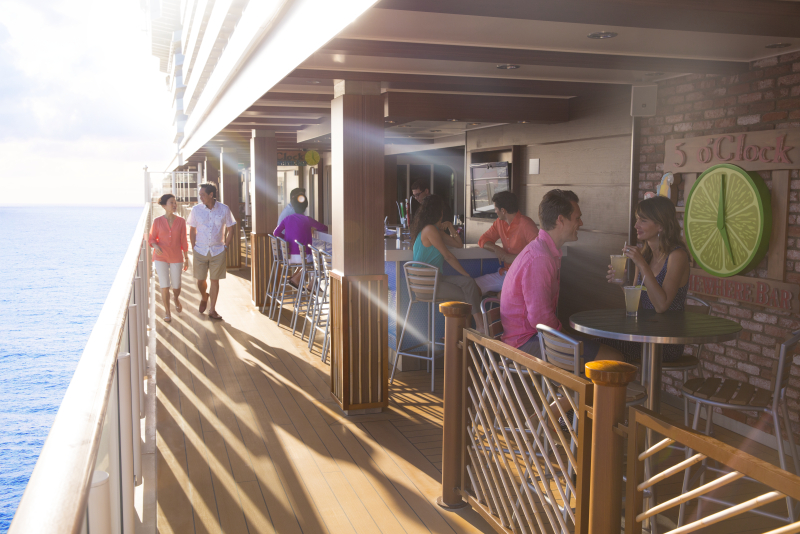 The Waterfront, the ship's oceanside promenade,