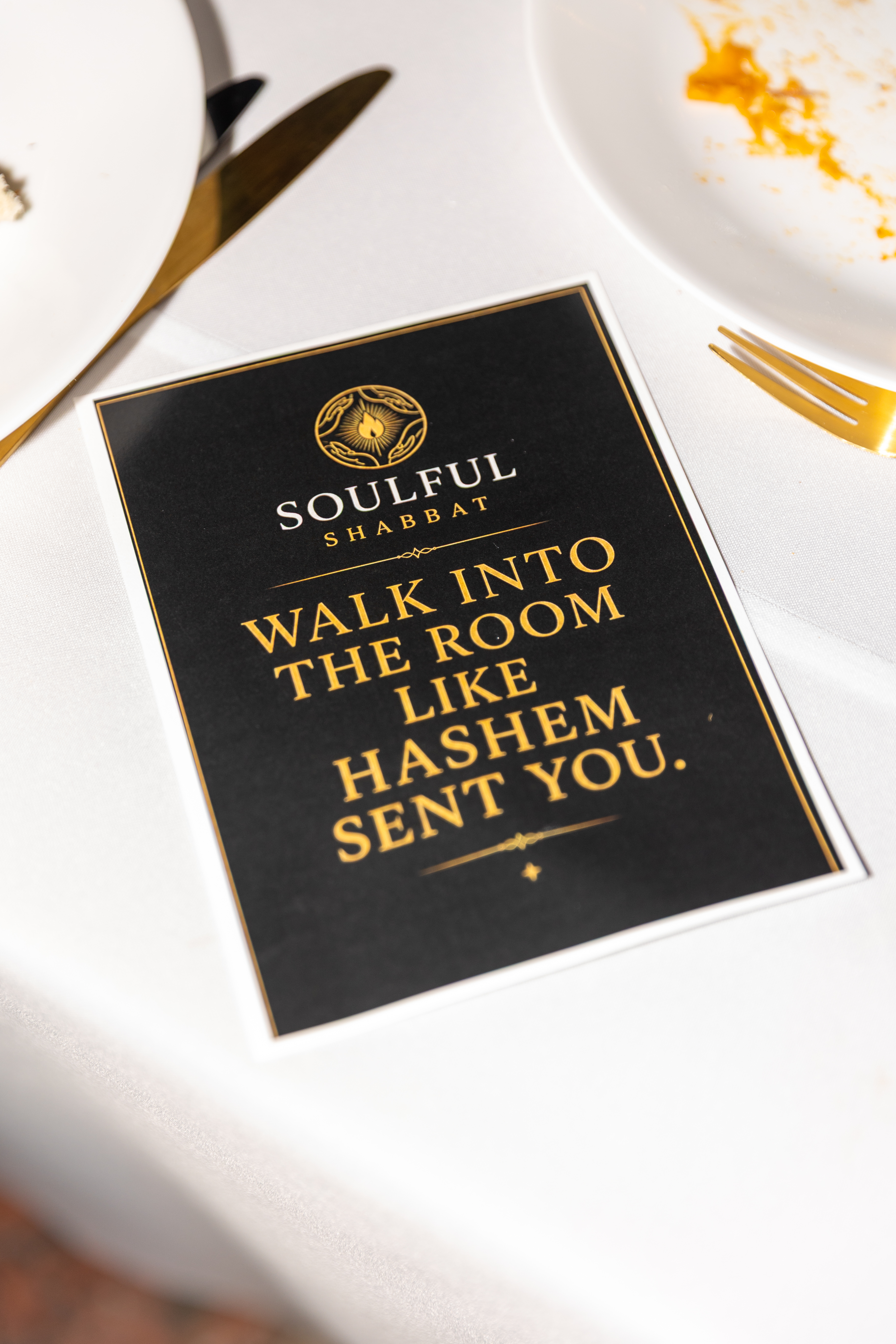 Soulful Shabbat table setting