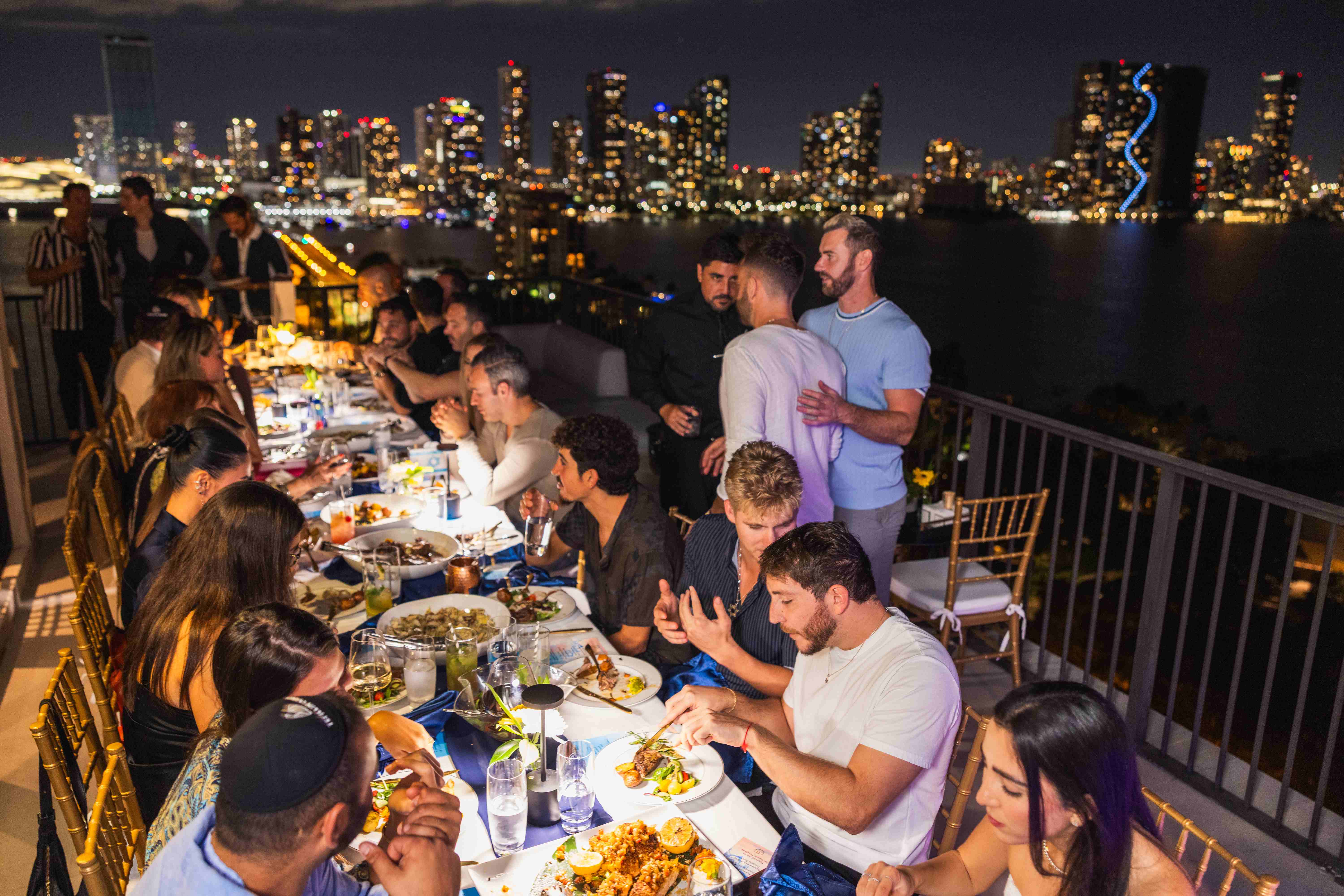 The table, the skyline, the room