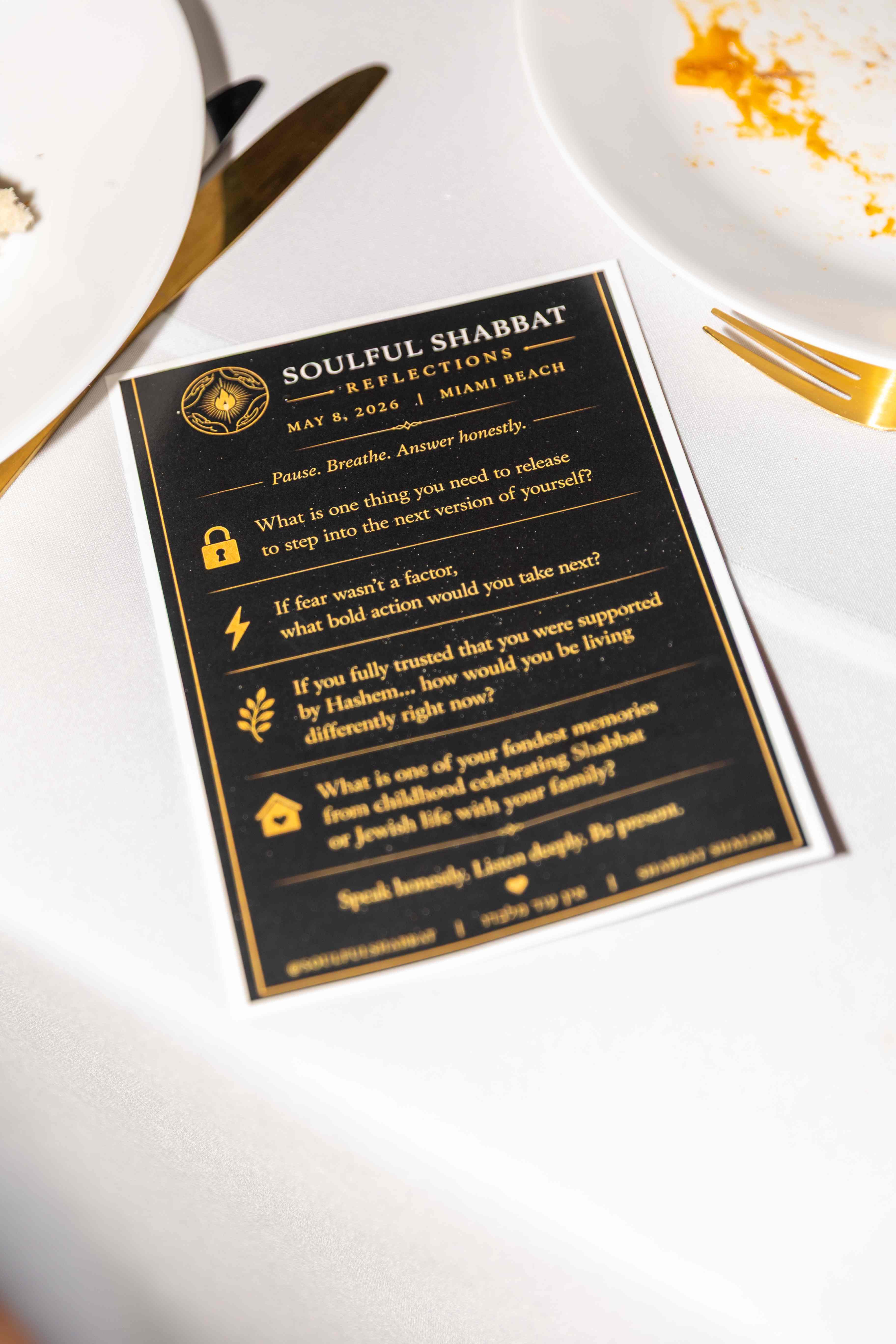 The Soulful Shabbat Reflections card