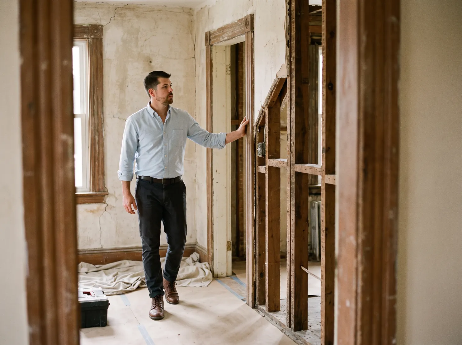 Ed Scagel at a renovated property in Western Massachusetts