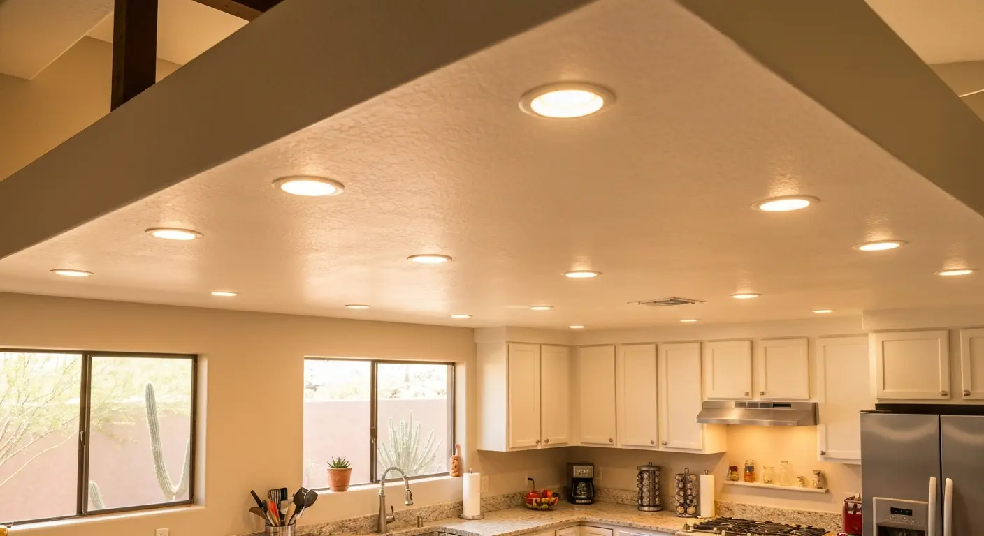 Recessed kitchen lighting installation
