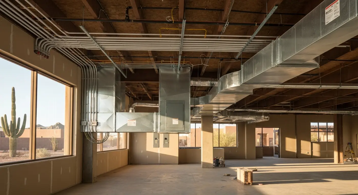 Commercial electrical and HVAC installation