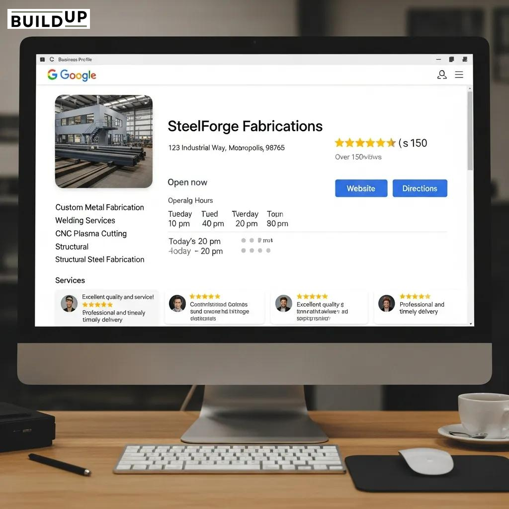 Optimized Google Business Profile For A Metal Fabrication Business On A Computer Screen