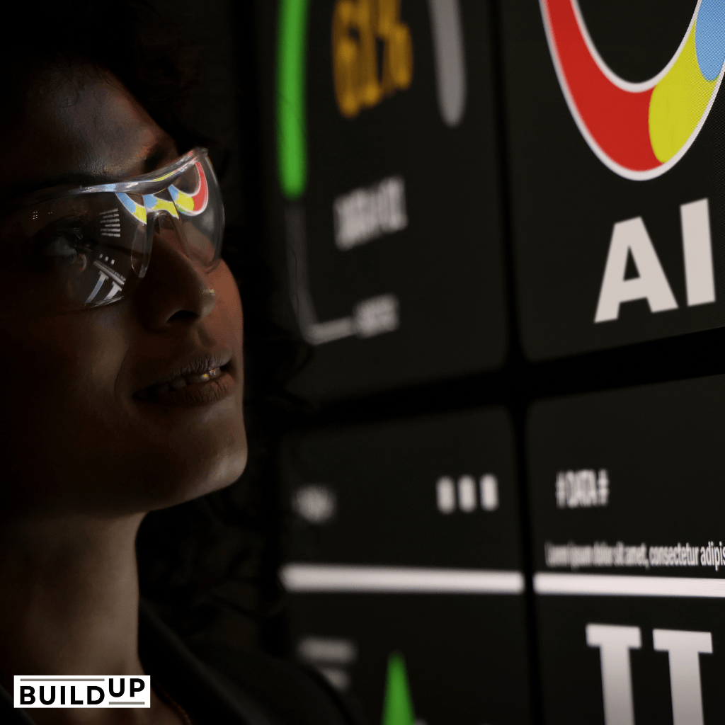 Person wearing glasses viewing futuristic “AI” digital screens, illustrating 2026 SEO trends shaping small business marketing in Utah. Person wearing glasses viewing futuristic “AI” digital screens, illustrating 2026 SEO trends shaping small business marketing in Utah.