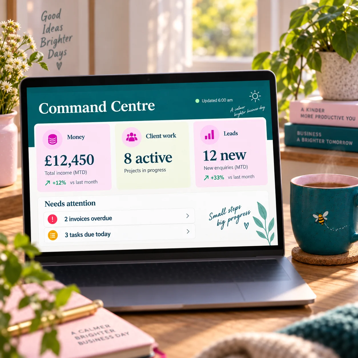 Build Your Own Command Centre guide mockup on a laptop