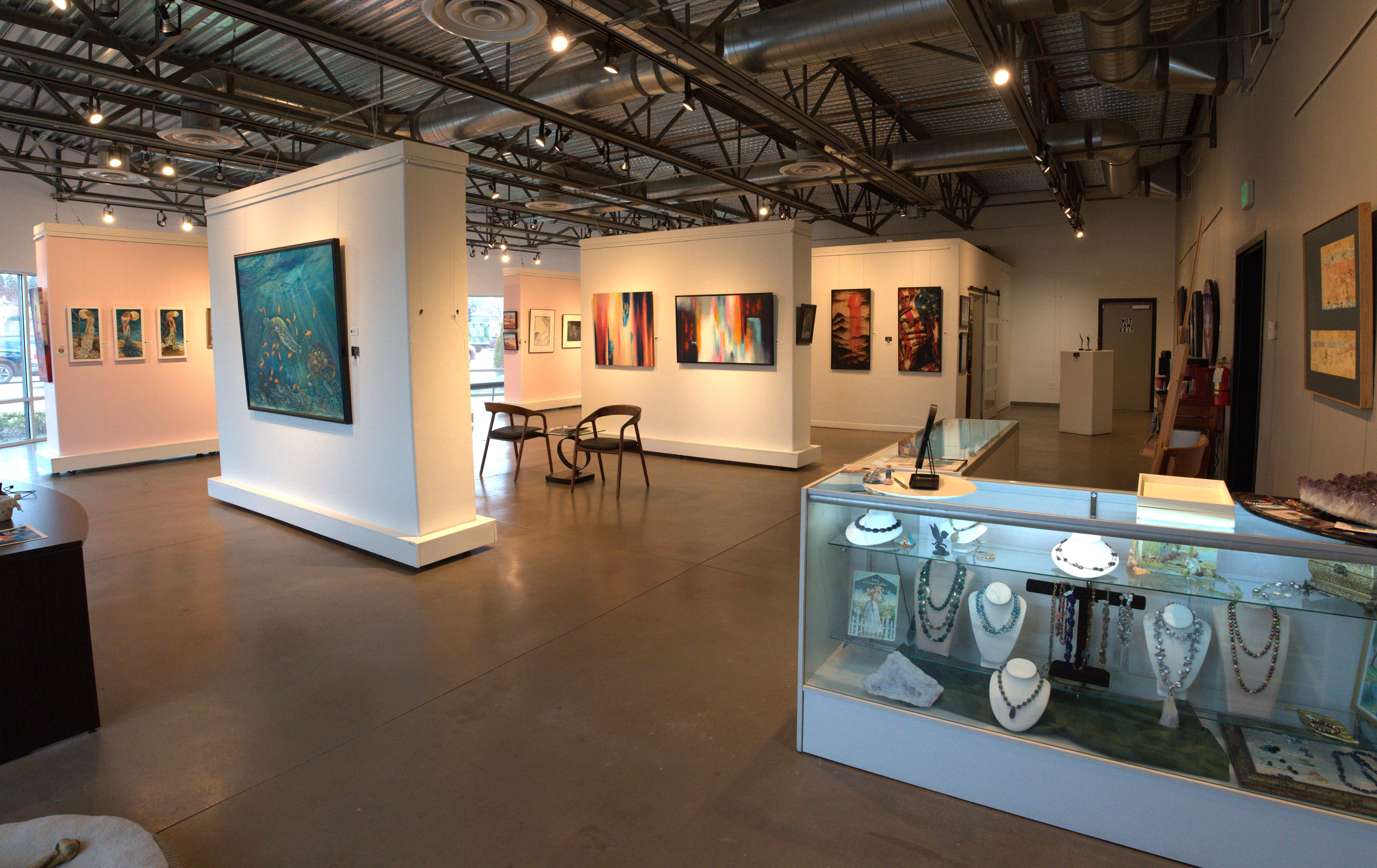 INterior of Create Gallery and frames art gallery in garden city idaho art district