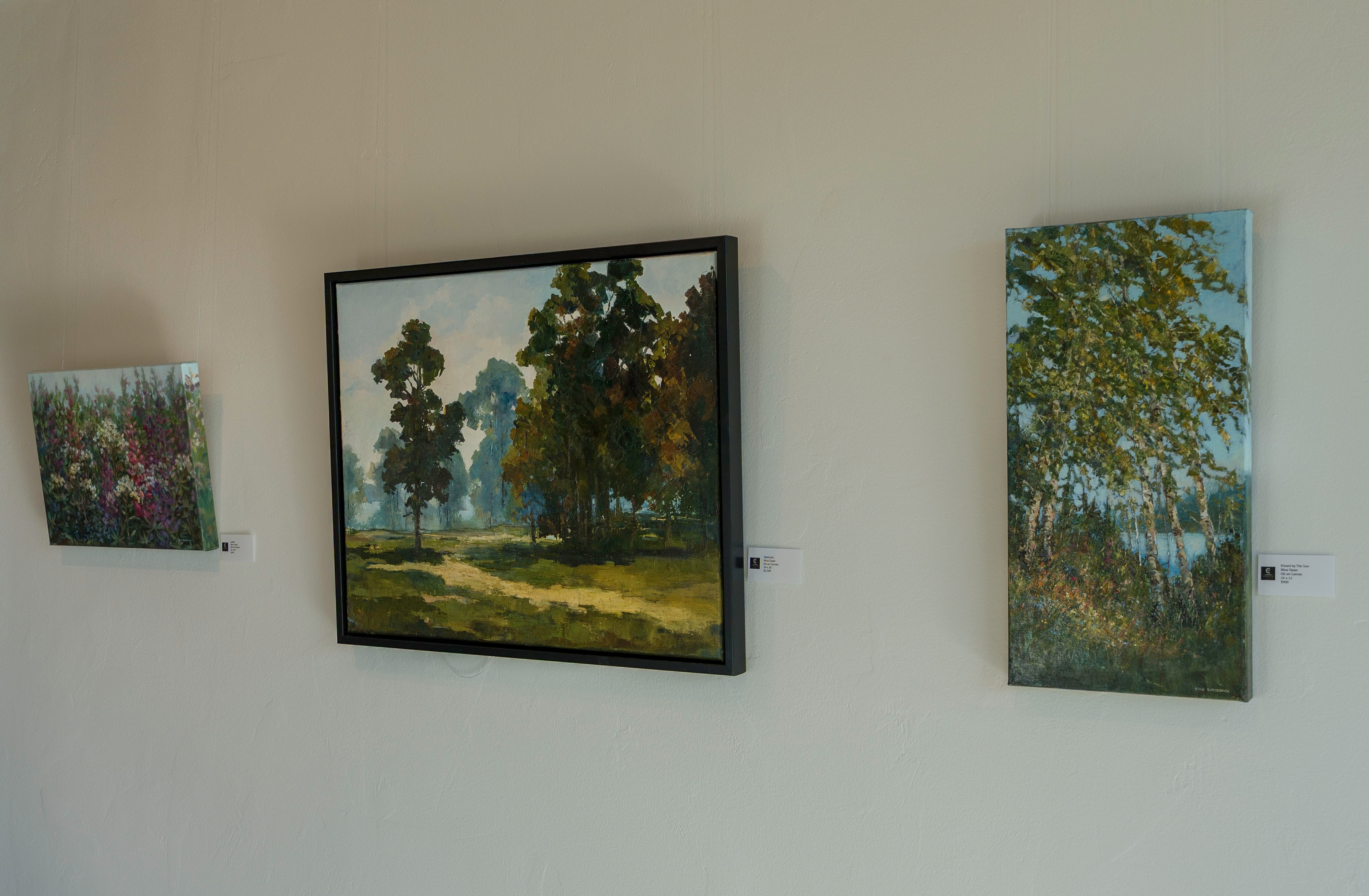 palette knife textured landscape painting by Nina Sloan at fine art gallery in Garden City Idaho