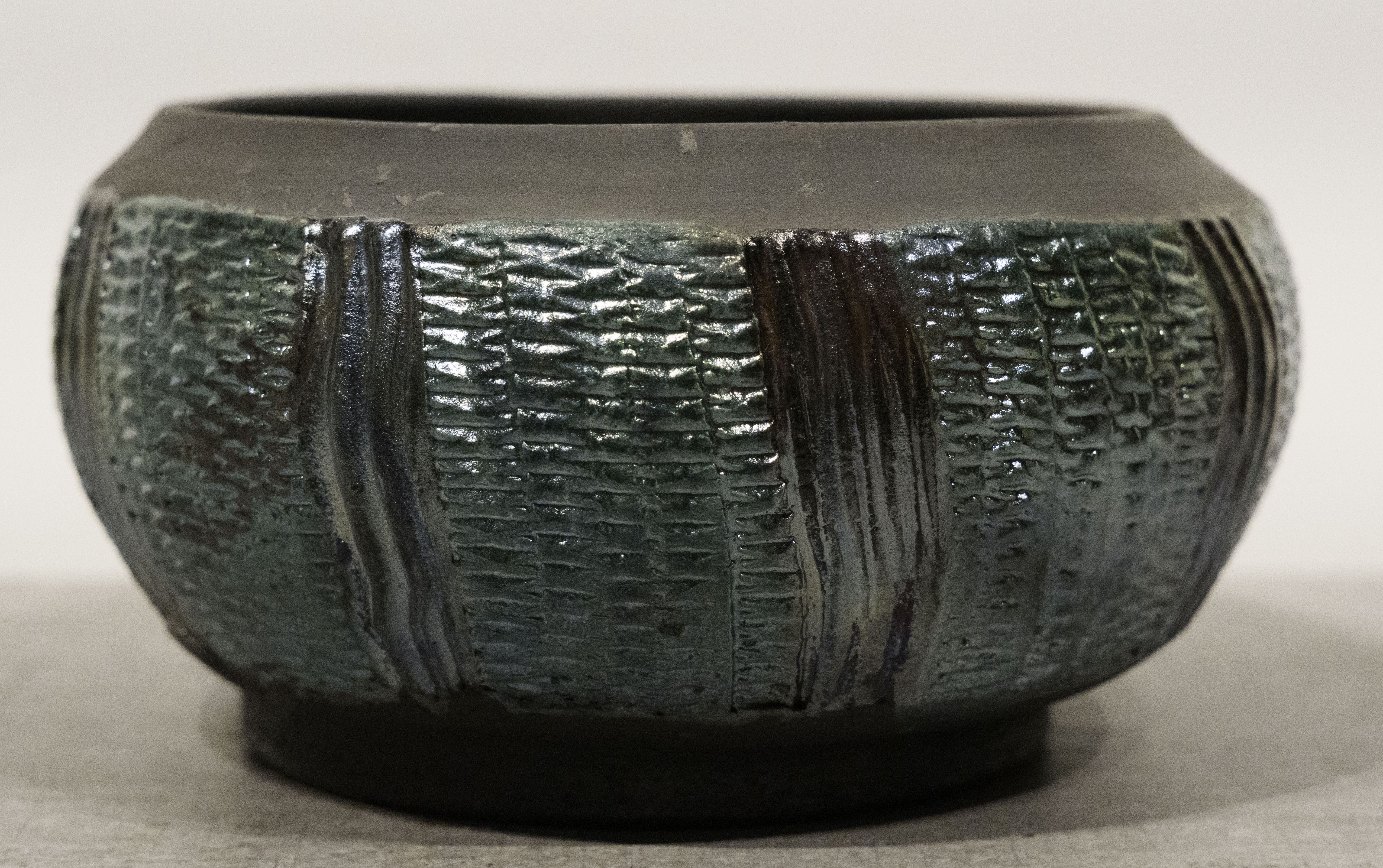 raku fired ceramic pottery with horsehair technique texture by Neha Chauhan Boise Idaho gallery