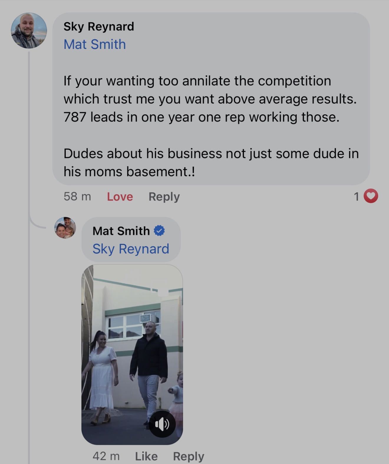 Real client testimonial 1