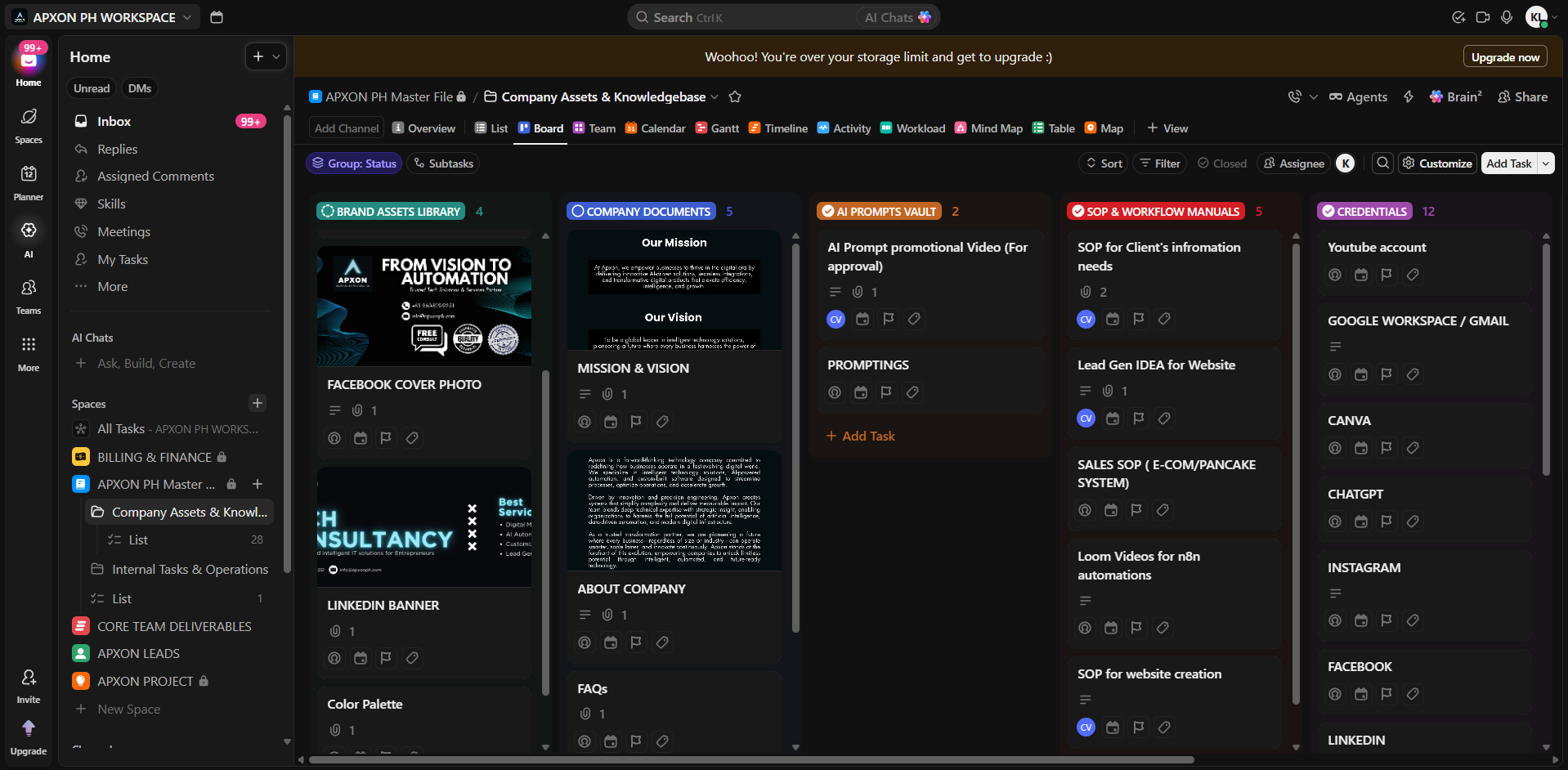 ClickUp — Workspace Setup & Project Management Configuration