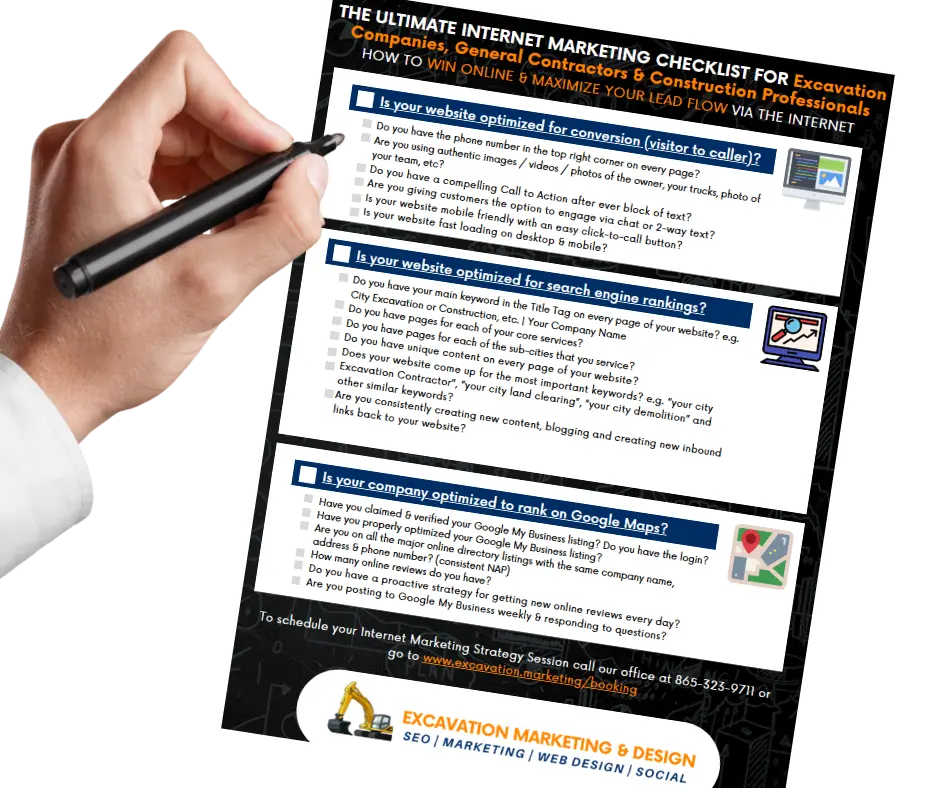 10 Excavation Marketing Tips and Checklist To Achieve Online Success