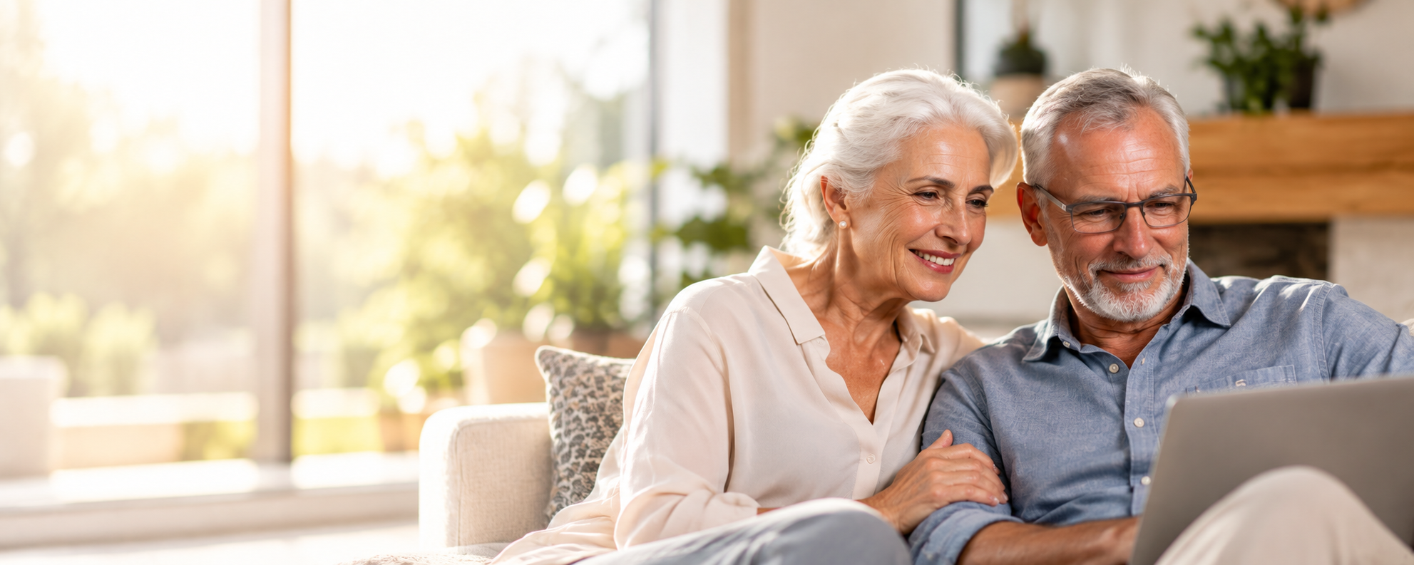 Older couple together at home
