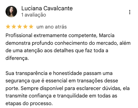 Avaliação de cliente no Google