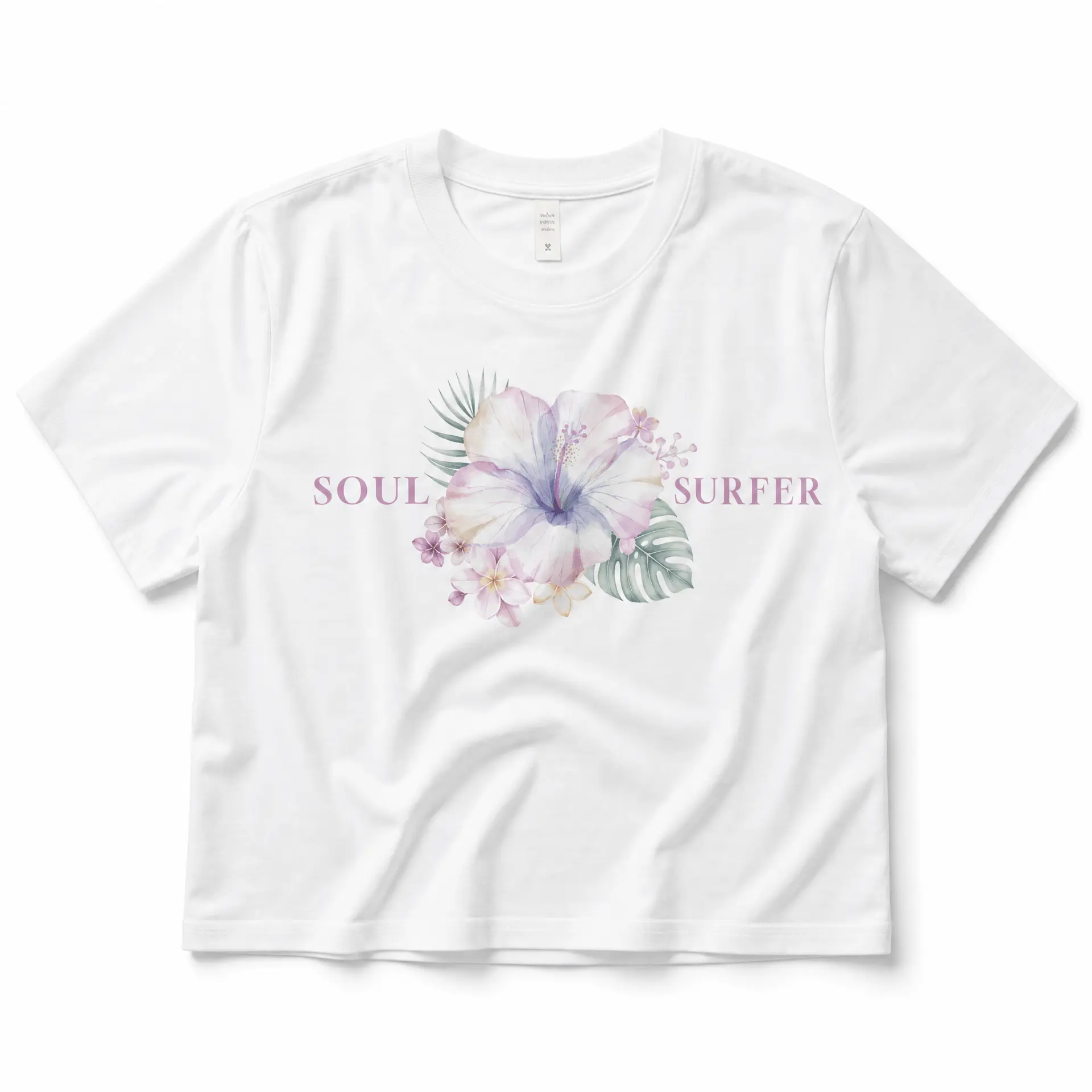Womens Cropped Tee — Soul Surfer (White)