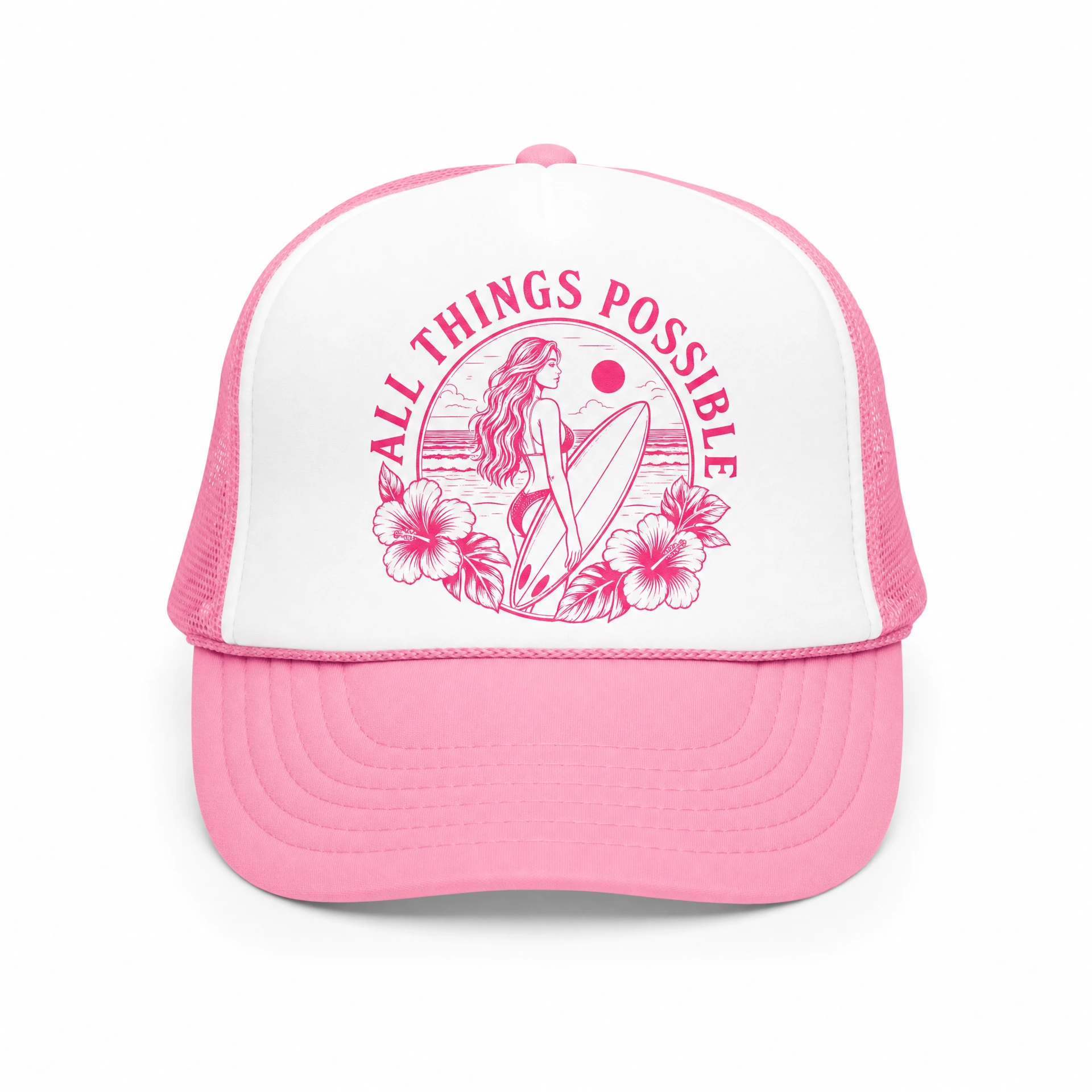 Kids Trucker Hat — All Things Possible (Pink)