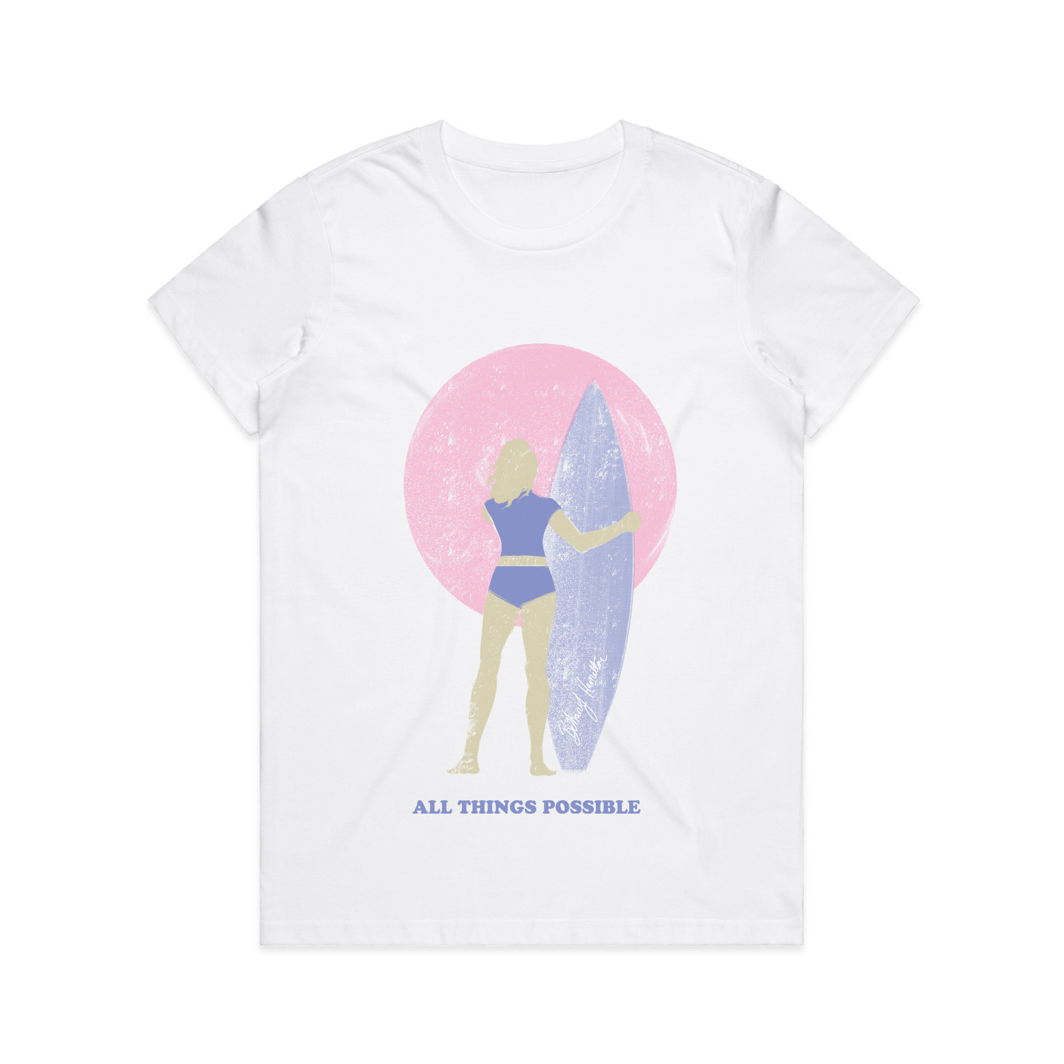 Womens Graphic Tee — Sun Surfer (White)