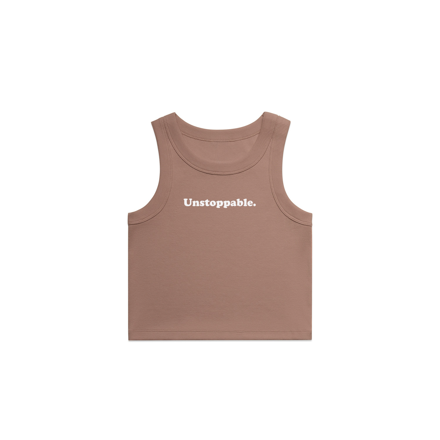 Womens Cropped Tank — Unstoppable (Hazy Pink)