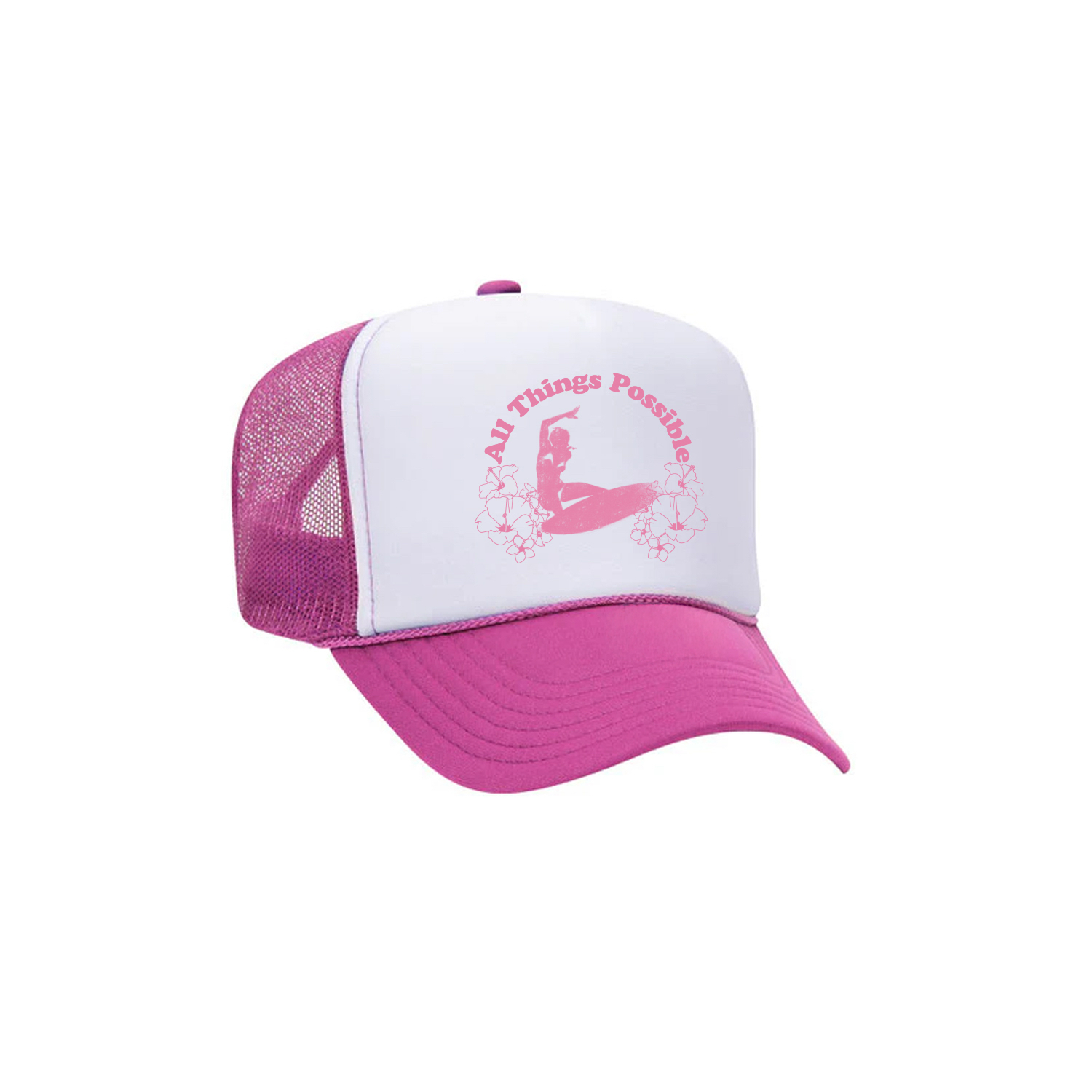 Kids Trucker Hat — All Things Possible (Pink)